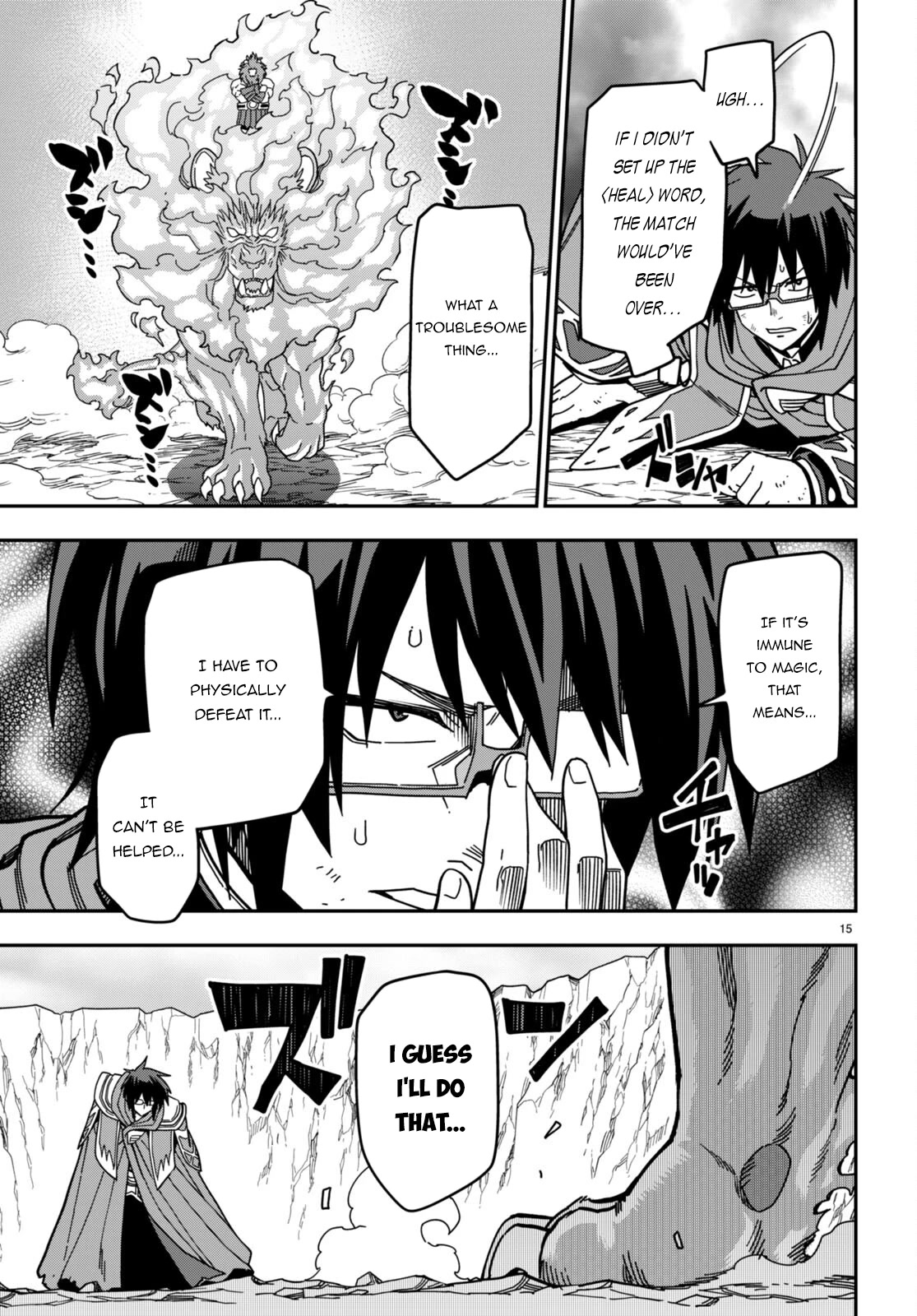Konjiki no Moji Tsukai - Yuusha Yonin ni Makikomareta Unique Cheat Chapter 93 page 15 - Chapter 93: The Winner Raises His Fist to the Sky - Part 3