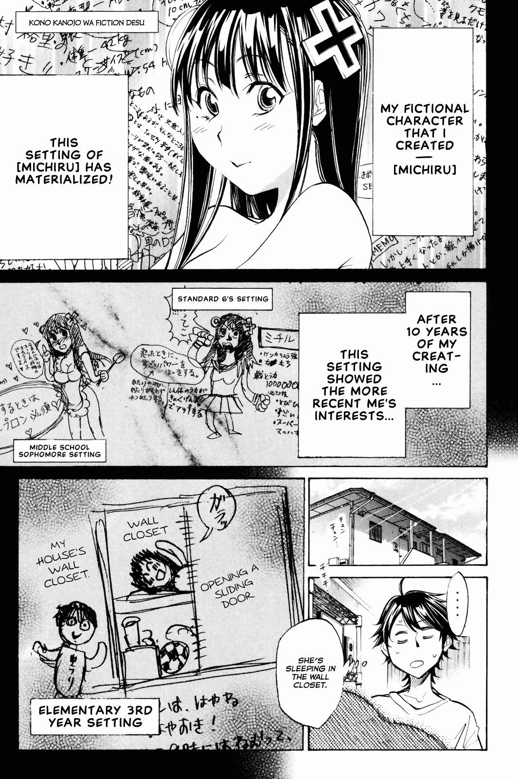 Kono Kanojo wa Fiction desu Chapter 4 page 1 - Chapter 4: The Underwear Wars!!