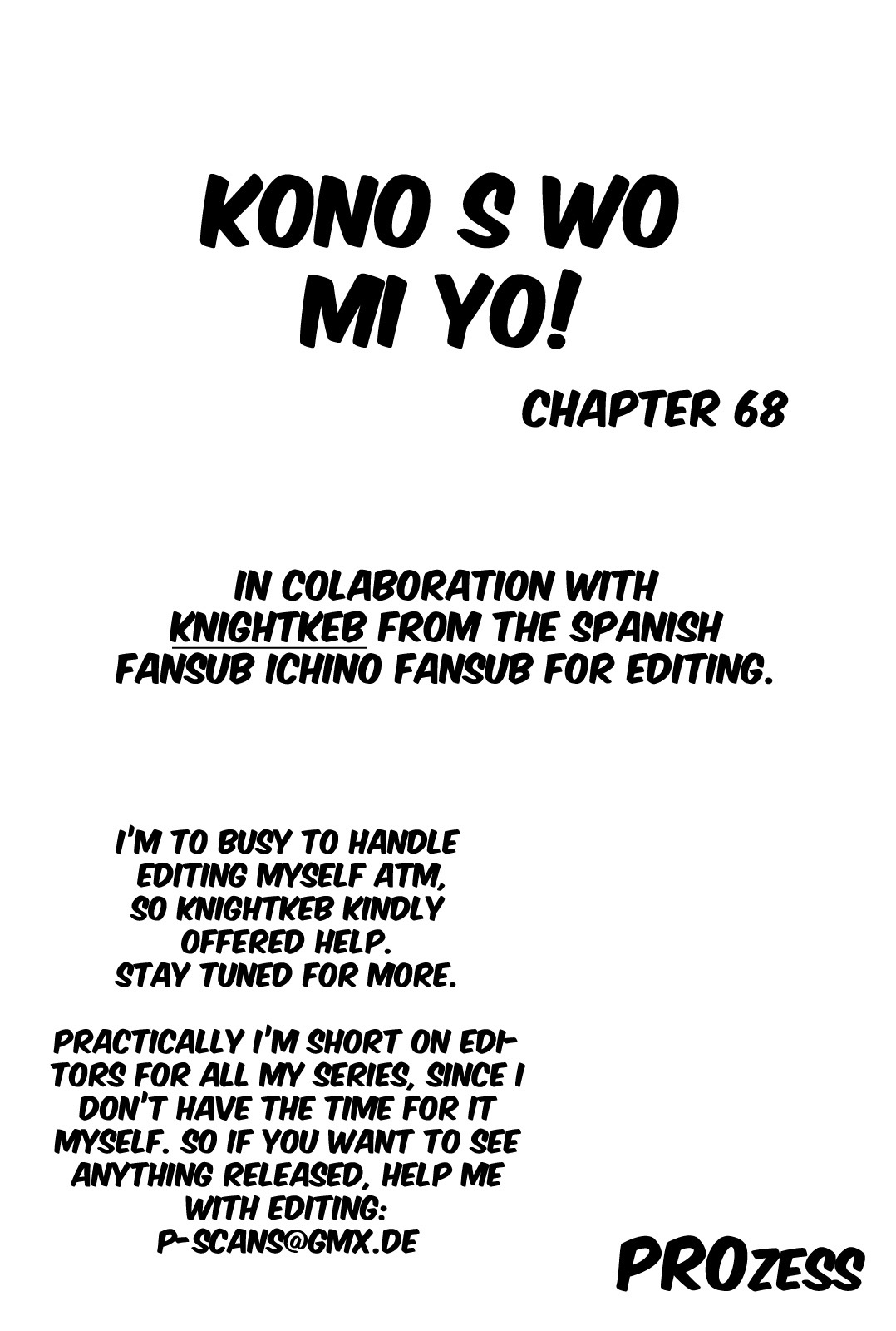 Kono S o, Mi yo! Chapter 68 page 1 - Chapter 68: Like a Dream