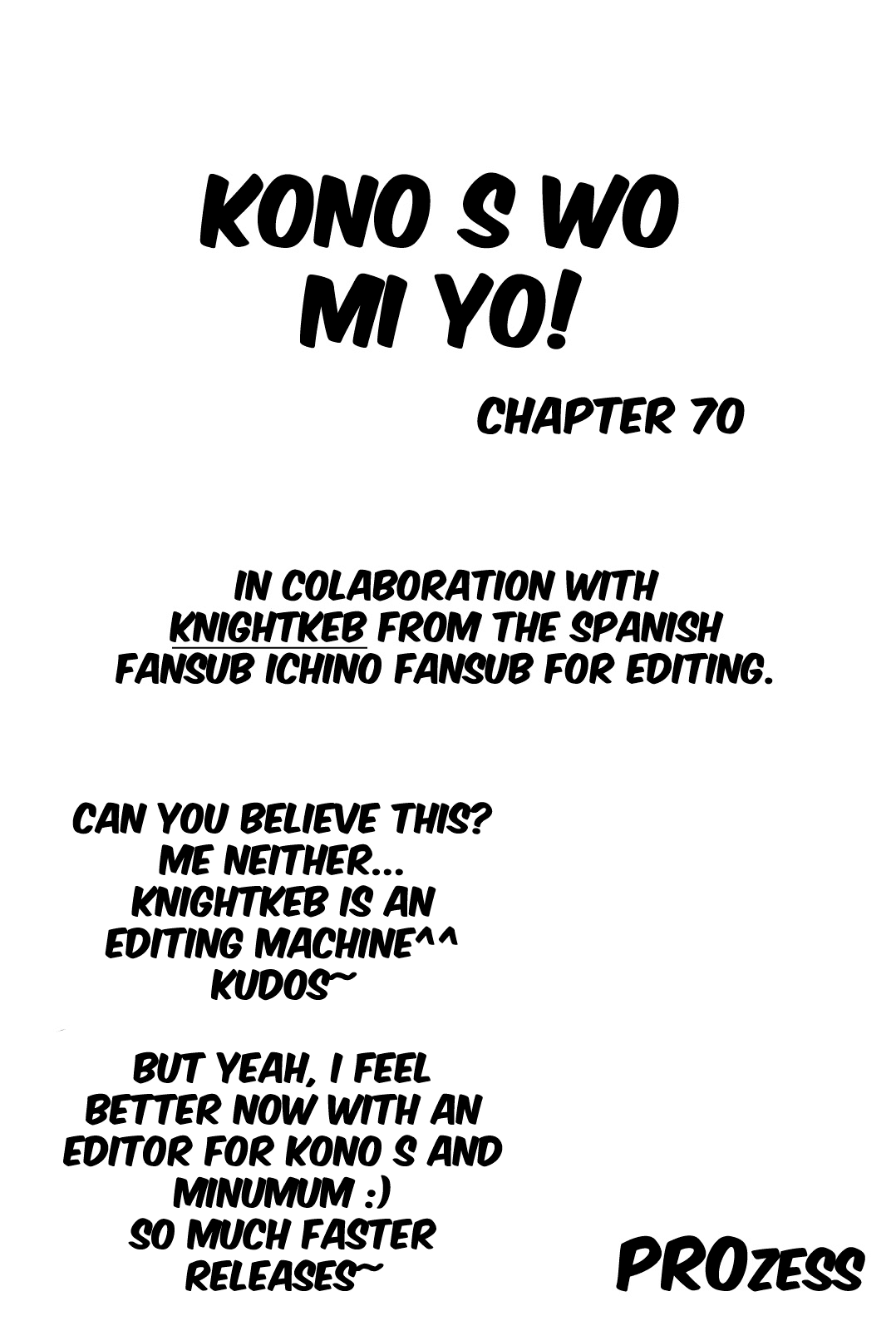 Kono S o, Mi yo! Chapter 70 page 1 - Chapter 70