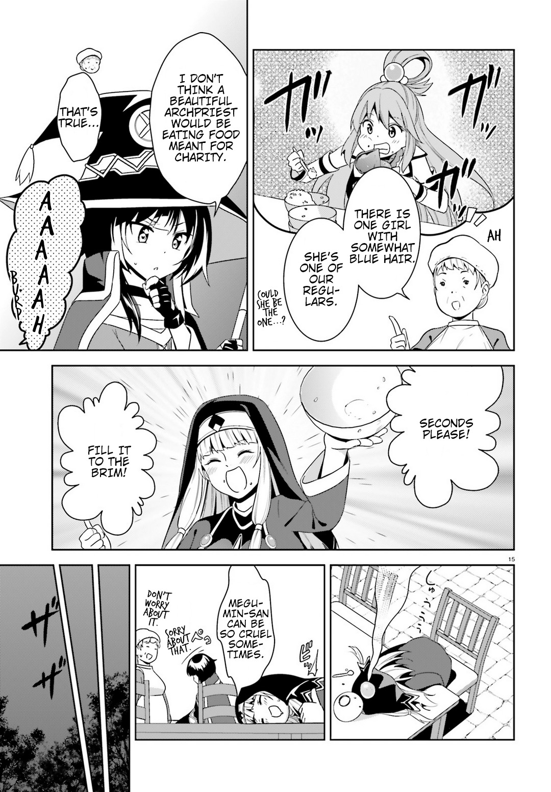 Kono Subarashii Sekai ni Bakuen wo! Chapter 18 page 15 - Chapter 18: Priest Searching With This Wild Holy Woman!