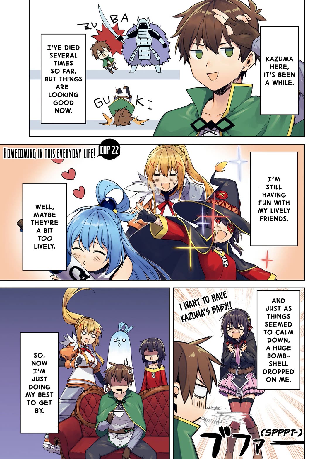 Kono Subarashii Sekai ni Nichijou wo! Chapter 22 page 3 - Chapter 22: Homecoming in this everyday life!
