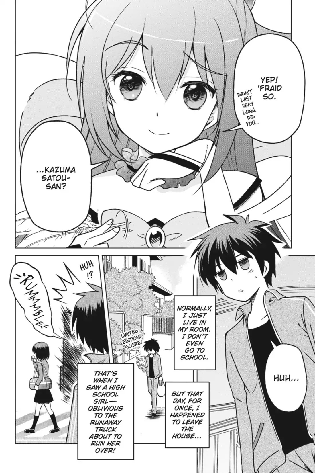 Kono Subarashii Sekai ni Shukufuku o! Chapter 1 page 10 - Chapter 1: May I Go to a New World with This Self-Proclaimed Goddess!