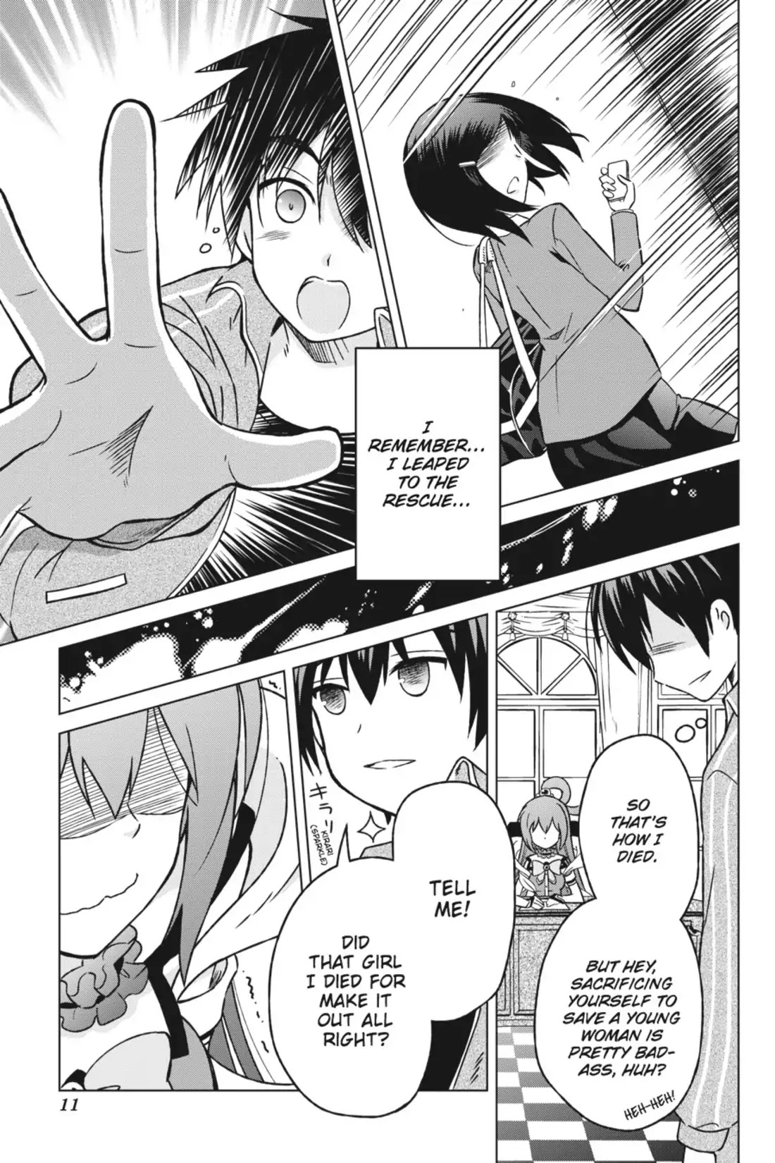 Kono Subarashii Sekai ni Shukufuku o! Chapter 1 page 11 - Chapter 1: May I Go to a New World with This Self-Proclaimed Goddess!