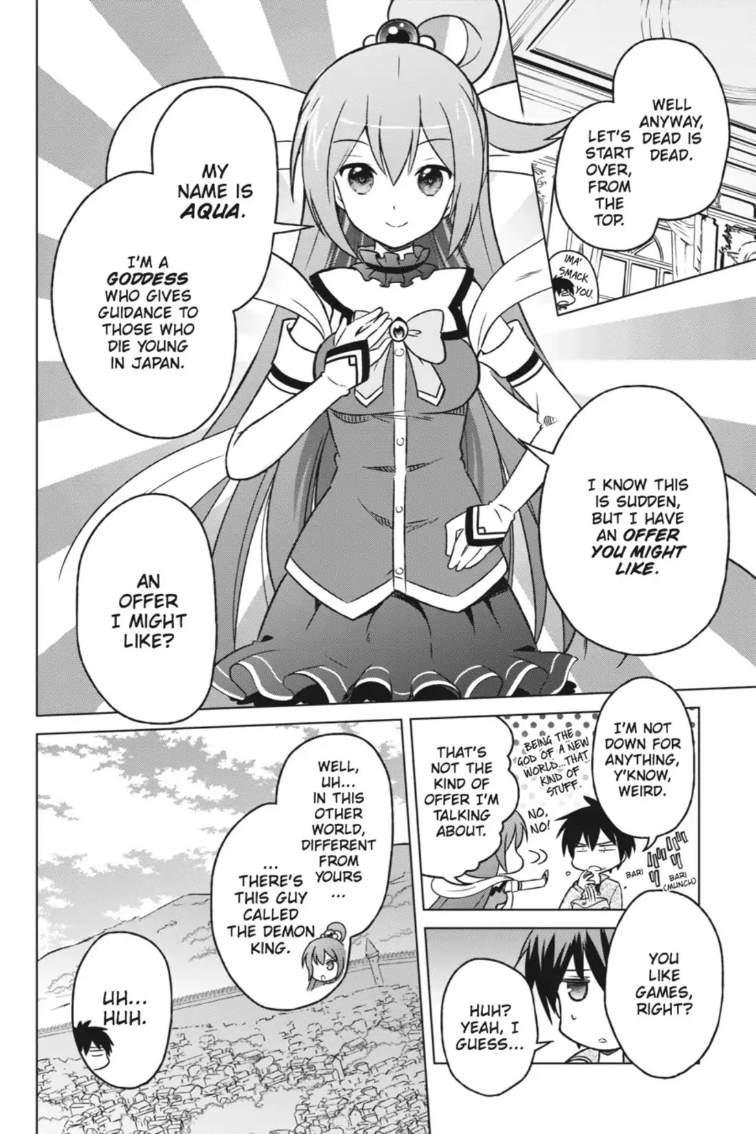 Kono Subarashii Sekai ni Shukufuku o! Chapter 1 page 14 - Chapter 1: May I Go to a New World with This Self-Proclaimed Goddess!