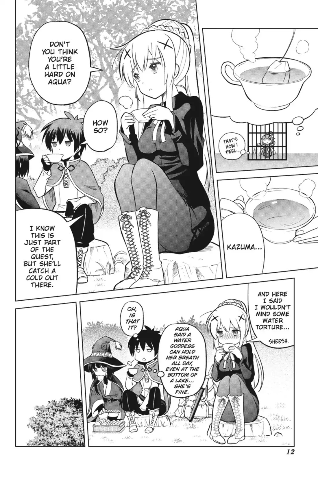 Kono Subarashii Sekai ni Shukufuku o! Chapter 6 page 13 - Chapter 6: May the Self-Proclaimed Goddess Make Holy Water of This Lake!