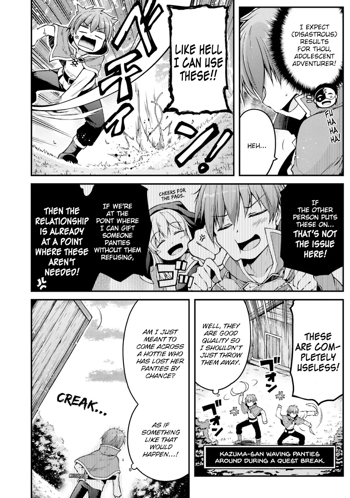 Kono Subarashii Sekai ni Shukufuku wo! Megumin Anthology Aka Chapter 1 page 7 - Chapter 1: An Ape, Megumin, Kazuma, and the Cursed Panties (Utsurogi Angu)