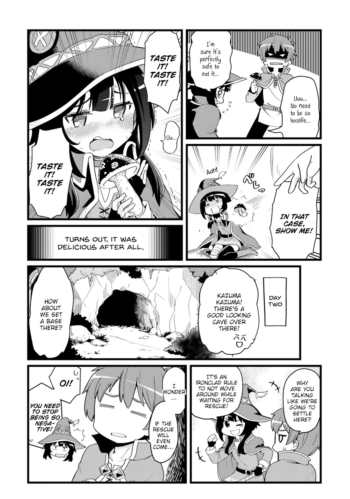 Kono Subarashii Sekai ni Shukufuku wo! Megumin Anthology Aka Chapter 11 page 4 - Chapter 11: Gifting this Survival with Blessings! (Magokoro Kurage)