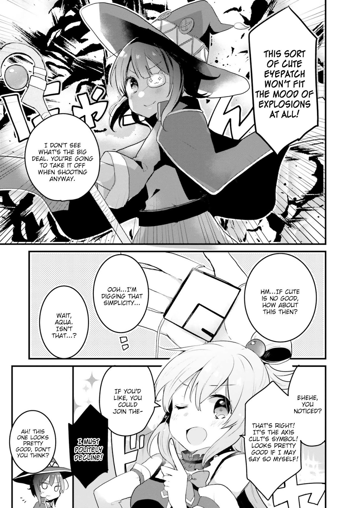 Kono Subarashii Sekai ni Shukufuku wo! Megumin Anthology Aka Chapter 9 page 3 - Chapter 9: Shiroi Hakuto - Explosion Girl and the Precious Eyepatch