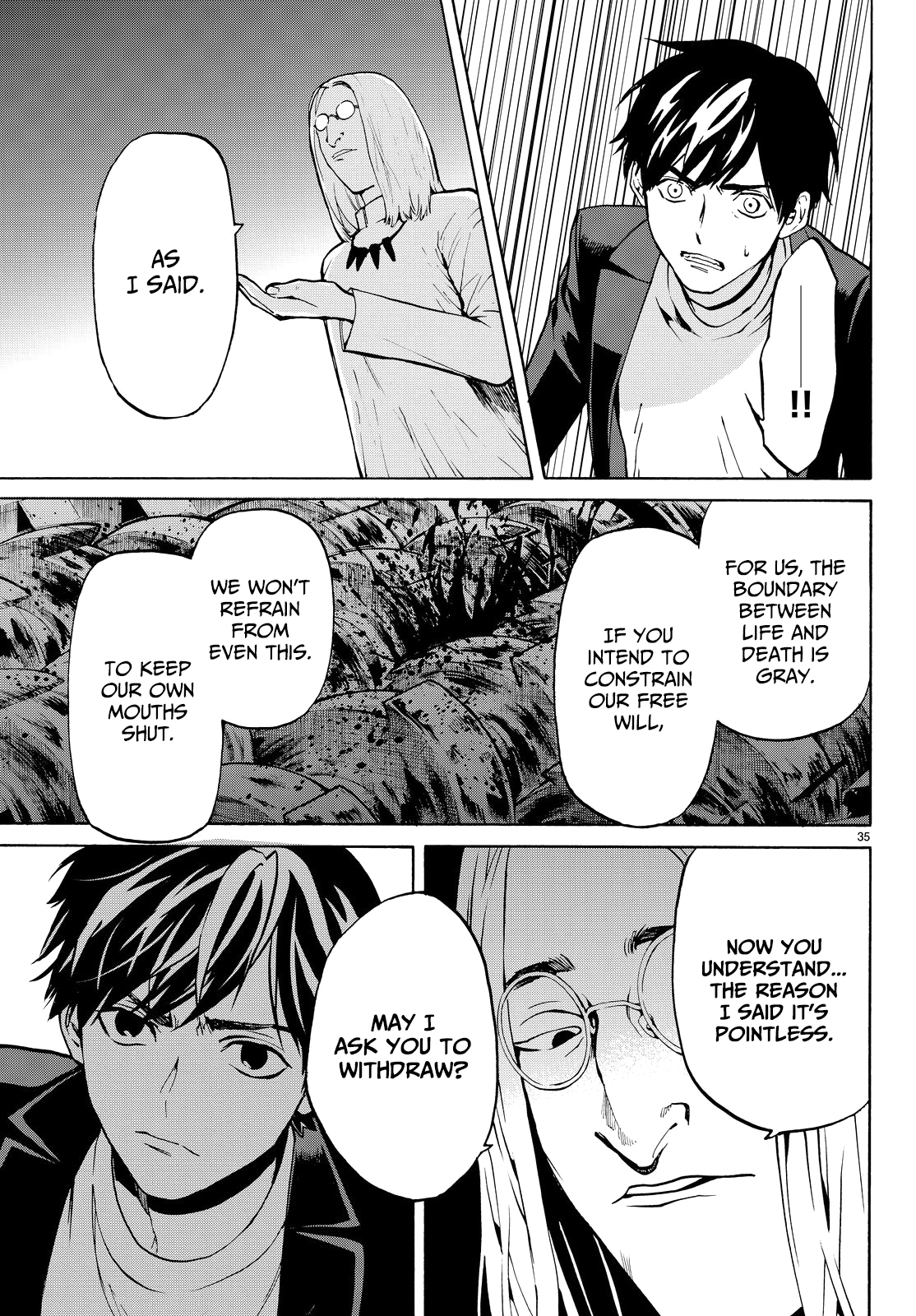 Konya wa Tsuki ga Kirei Desu ga, Toriaezu Shi ne Chapter 22 page 35 - Chapter 22: Faith