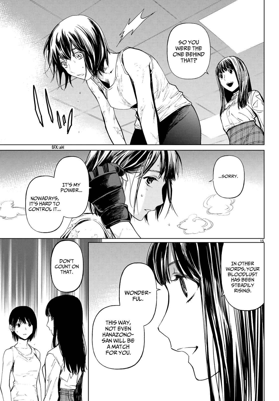 Konya wa Tsuki ga Kirei Desu ga, Toriaezu Shi ne Chapter 37 page 15 - Chapter 37: Self-awareness