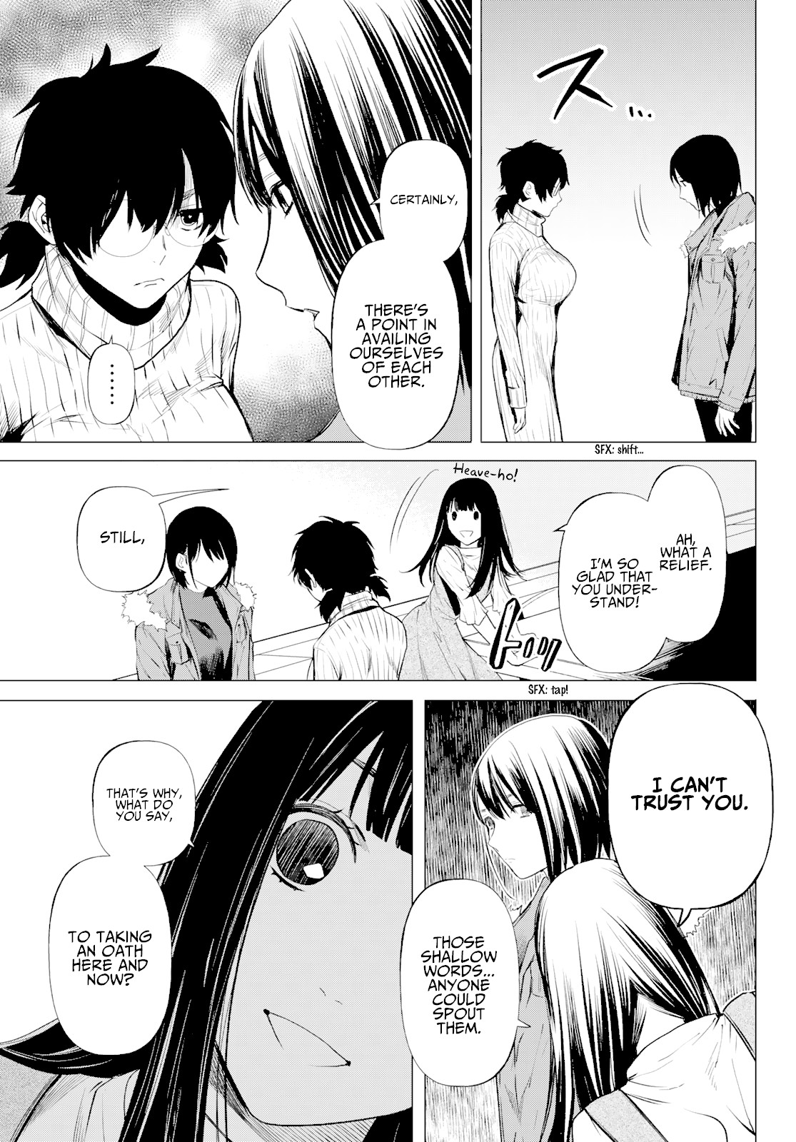 Konya wa Tsuki ga Kirei Desu ga, Toriaezu Shi ne Chapter 41 page 41 - Chapter 41: Suspicion