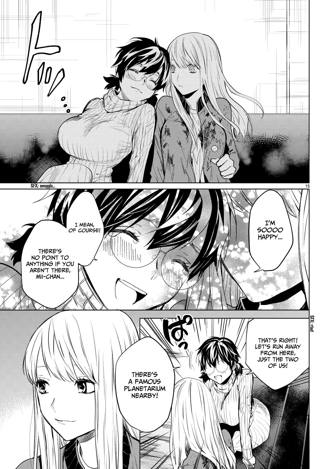 Konya wa Tsuki ga Kirei Desu ga, Toriaezu Shi ne Chapter 43 page 15 - Chapter 43: Close friends