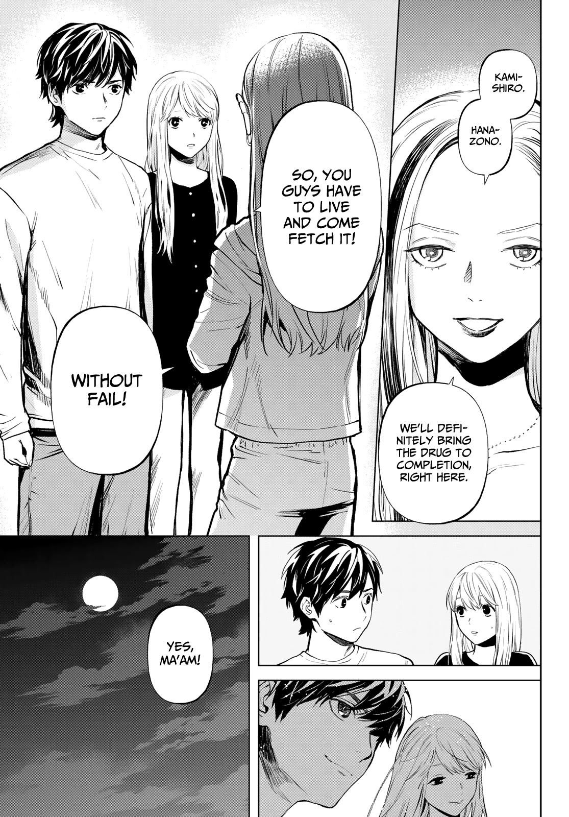 Konya wa Tsuki ga Kirei Desu ga, Toriaezu Shi ne Chapter 51 page 7 - Chapter 51: Moonlit night