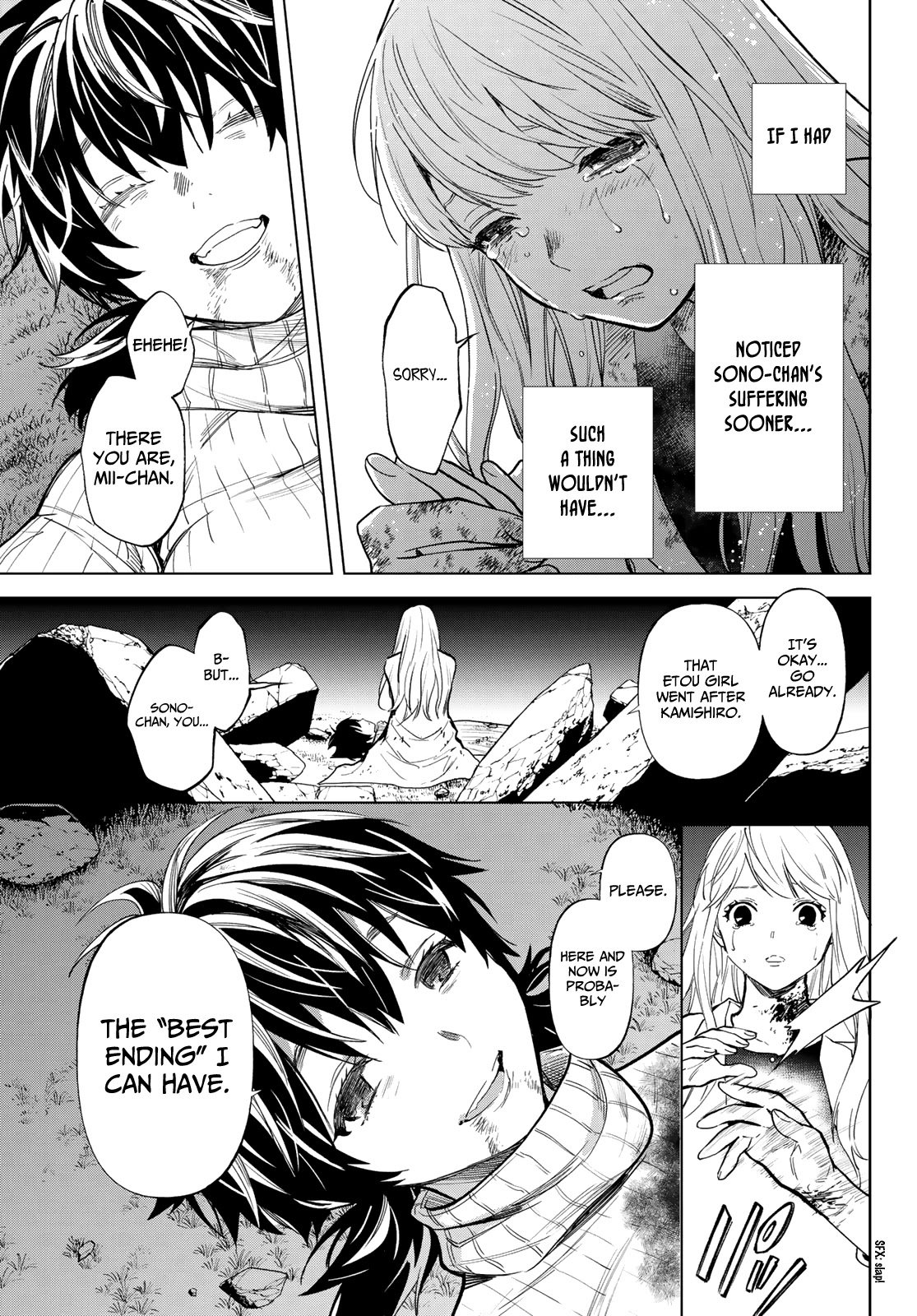 Konya wa Tsuki ga Kirei Desu ga, Toriaezu Shi ne Chapter 53 page 10 - Chapter 53: The beginning and end of love