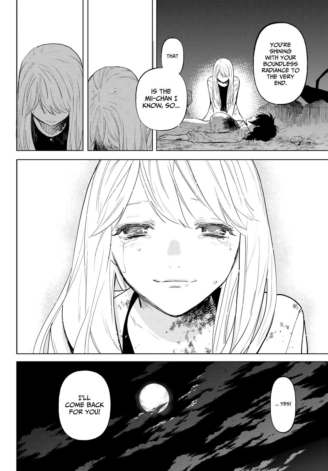 Konya wa Tsuki ga Kirei Desu ga, Toriaezu Shi ne Chapter 53 page 11 - Chapter 53: The beginning and end of love