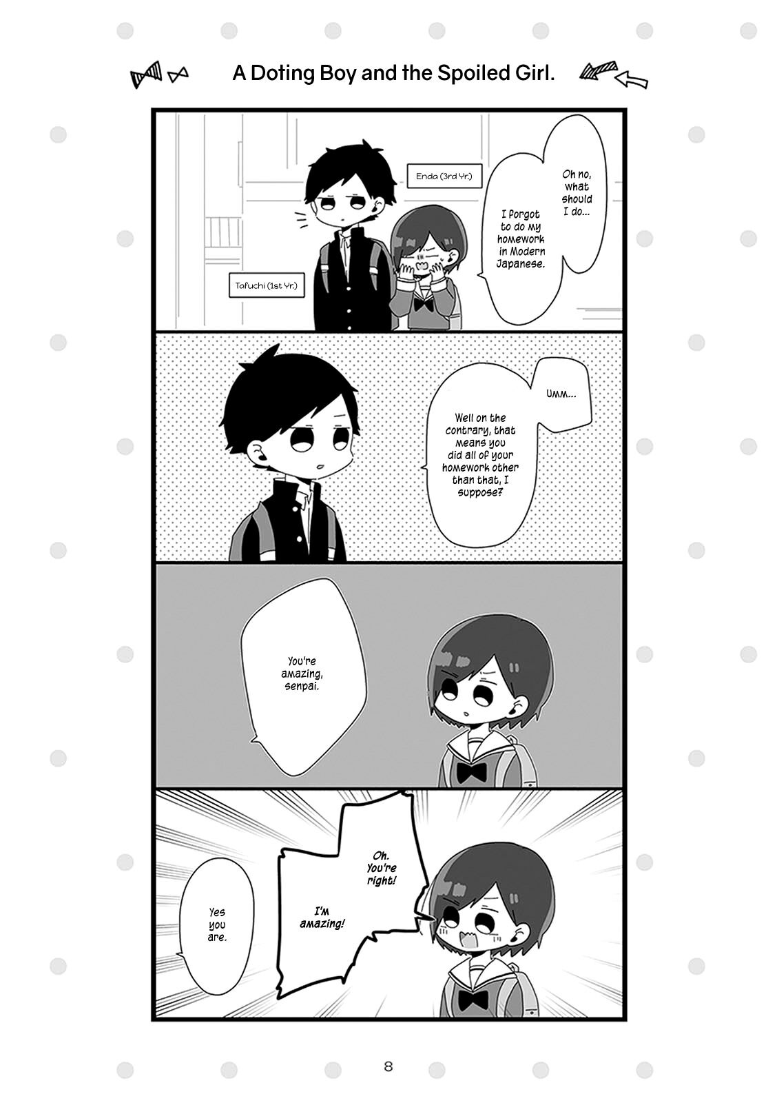 Kouhai-kun wa Amayakashitai Chapter 3 page 3 - Chapter 3: A Doting Boy and the Spoiled Girl.