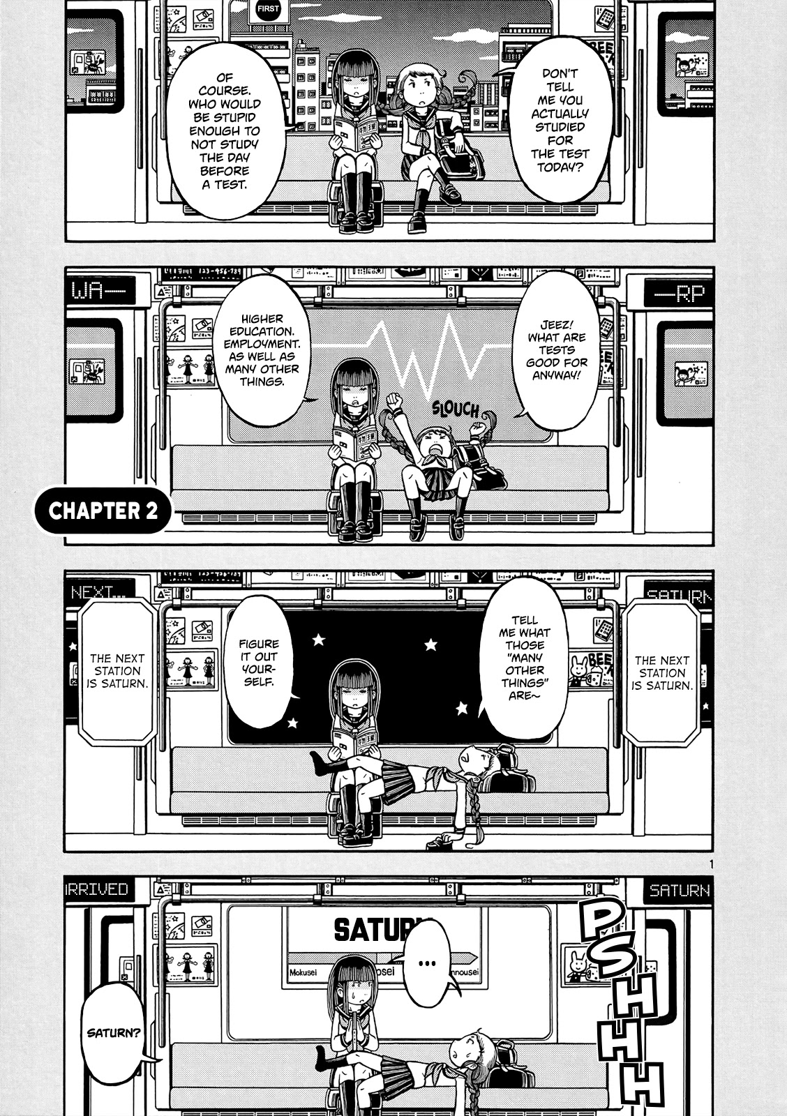 Koukishin wa Joshikousei wo Korosu Chapter 2 page 2 - Chapter 2: From The Train Tracks To The Ringed Planet