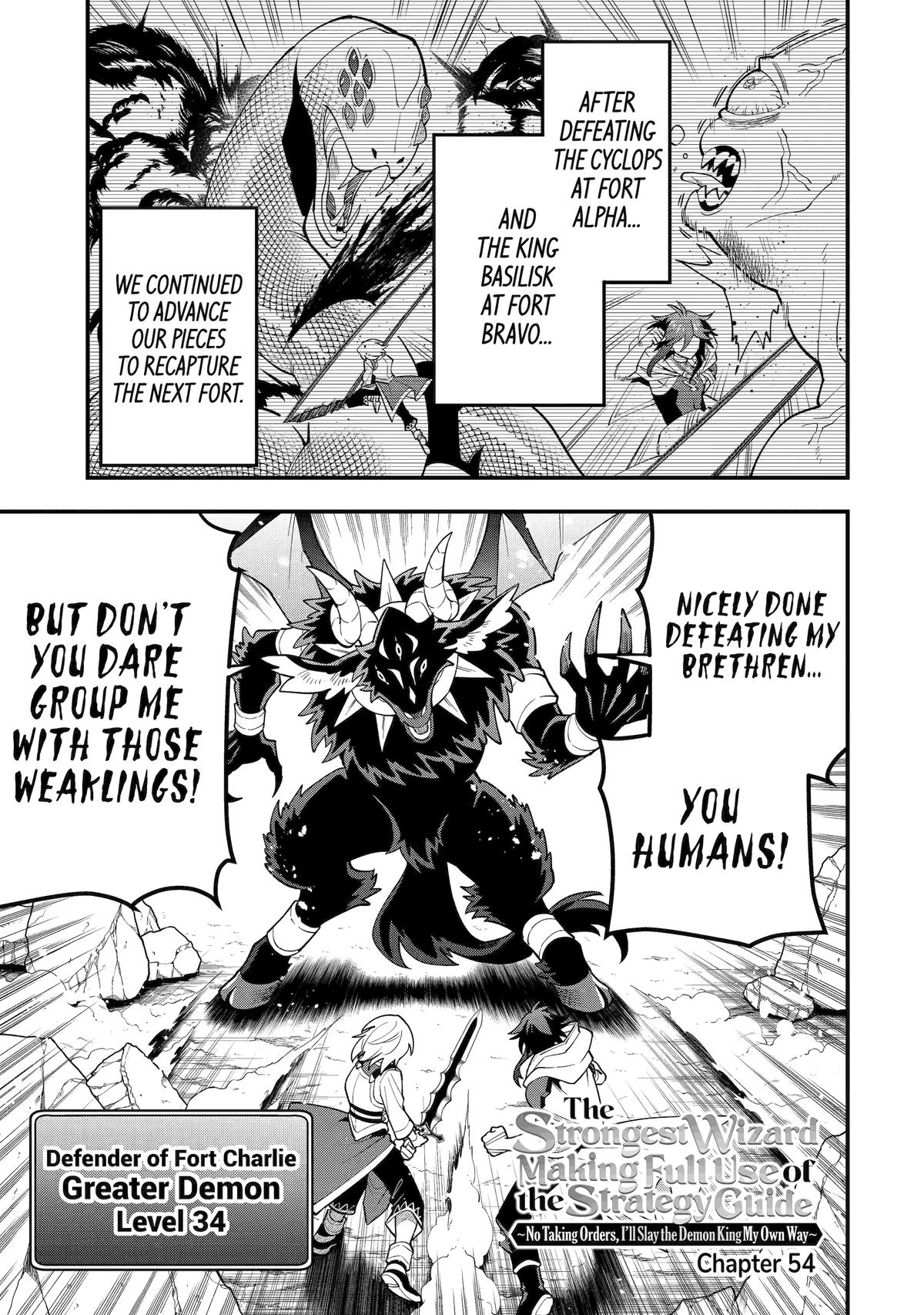 Kouryakuhon o Kushi Suru Saikyou no Mahoutsukai ~< meirei sa sero > to wa Iwa Senai Oreryuu Mao Tobatsu Saizen Ruuto ~ Chapter 54 page 1 - Chapter 54