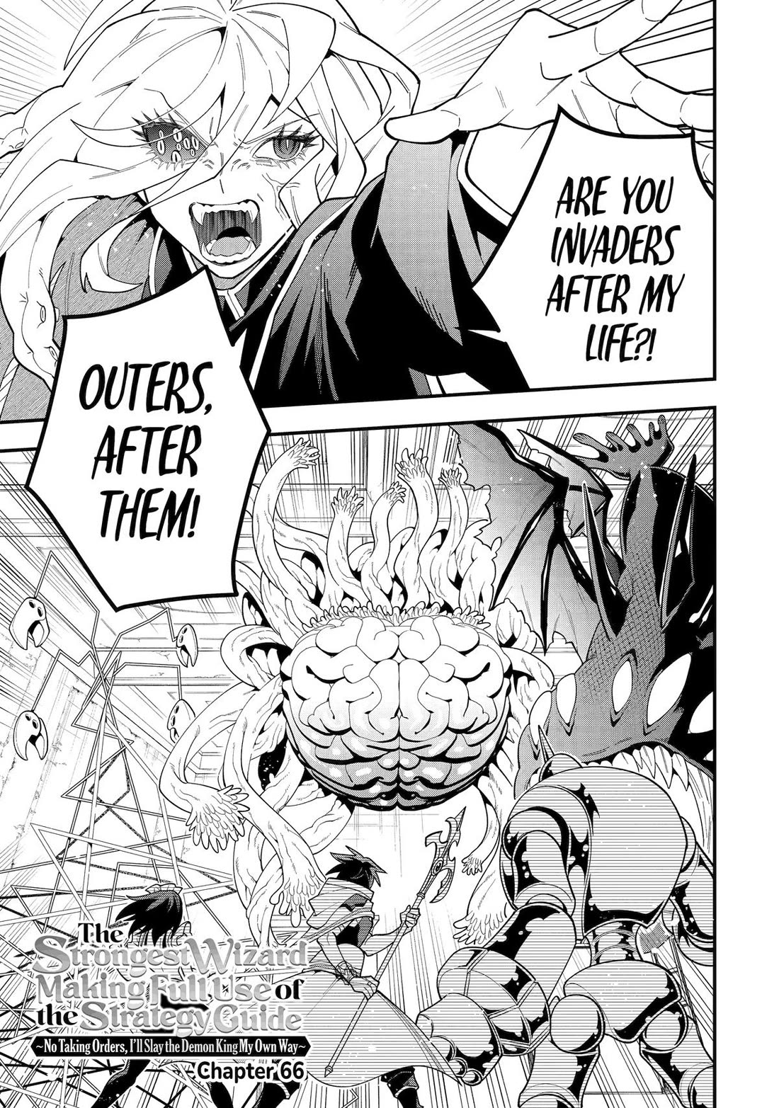 Kouryakuhon o Kushi Suru Saikyou no Mahoutsukai ~< meirei sa sero > to wa Iwa Senai Oreryuu Mao Tobatsu Saizen Ruuto ~ Chapter 66 page 1 - Chapter 66