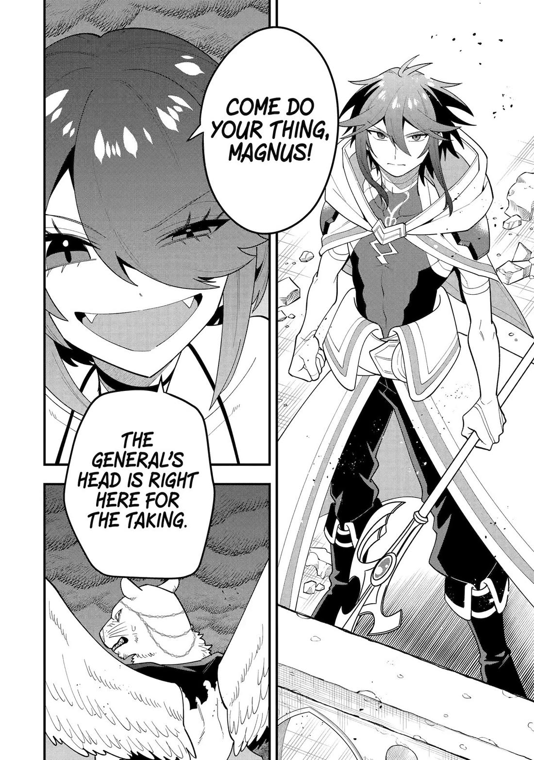 Kouryakuhon o Kushi Suru Saikyou no Mahoutsukai ~< meirei sa sero > to wa Iwa Senai Oreryuu Mao Tobatsu Saizen Ruuto ~ Chapter 69 page 28 - Chapter 69