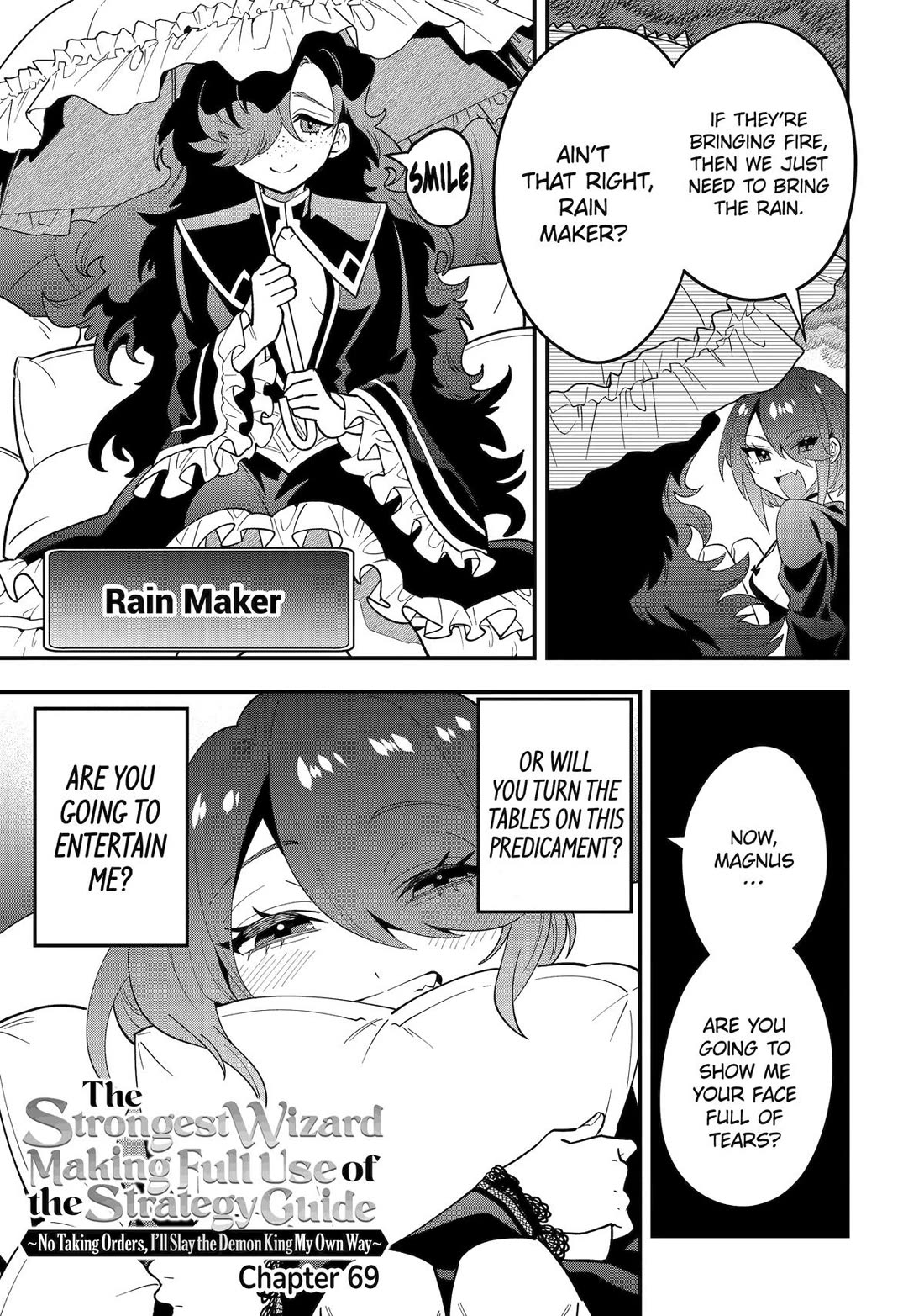 Kouryakuhon o Kushi Suru Saikyou no Mahoutsukai ~< meirei sa sero > to wa Iwa Senai Oreryuu Mao Tobatsu Saizen Ruuto ~ Chapter 69 page 3 - Chapter 69