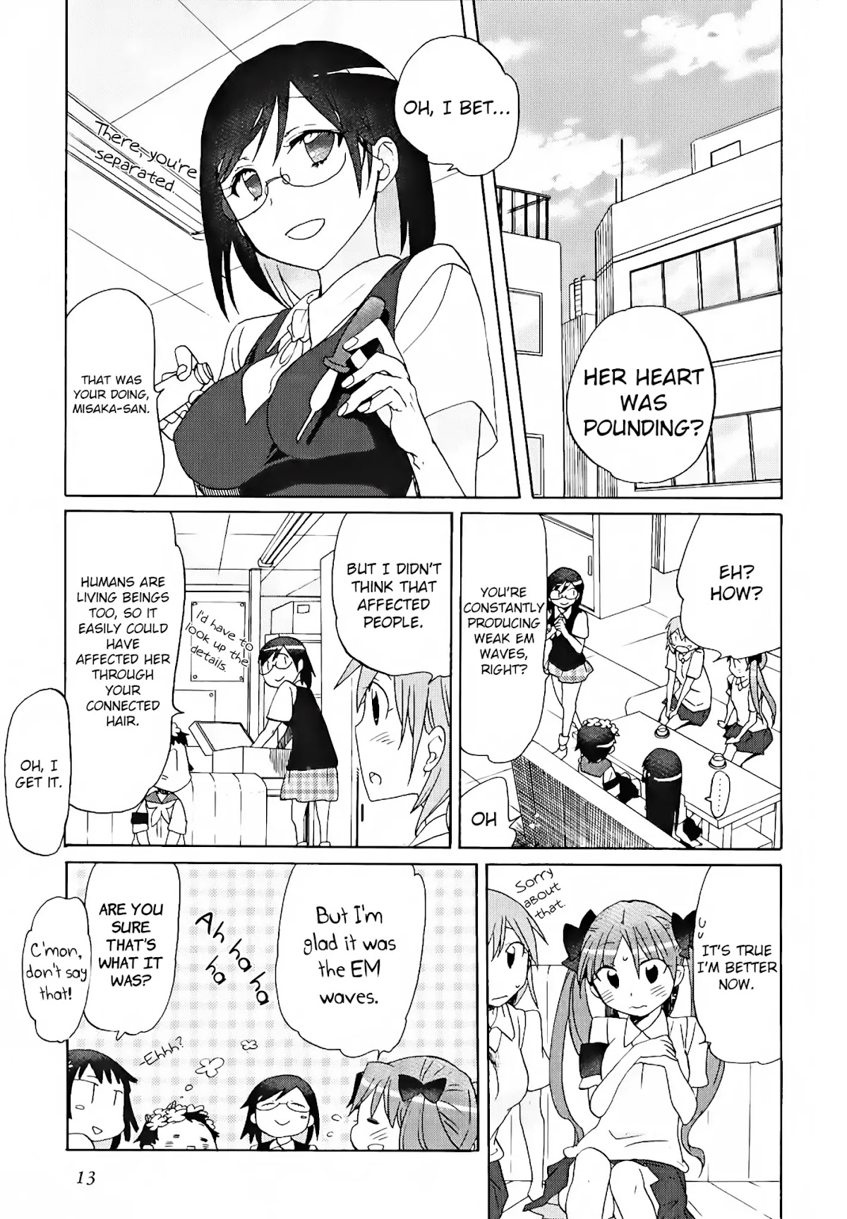 Koushiki Comic Anthology - Toaru Kagaku no Railgun featuring Toaru Majutsu no Index Chapter 1 page 14 - Chapter 1: Shirai Kuroko Grows Red