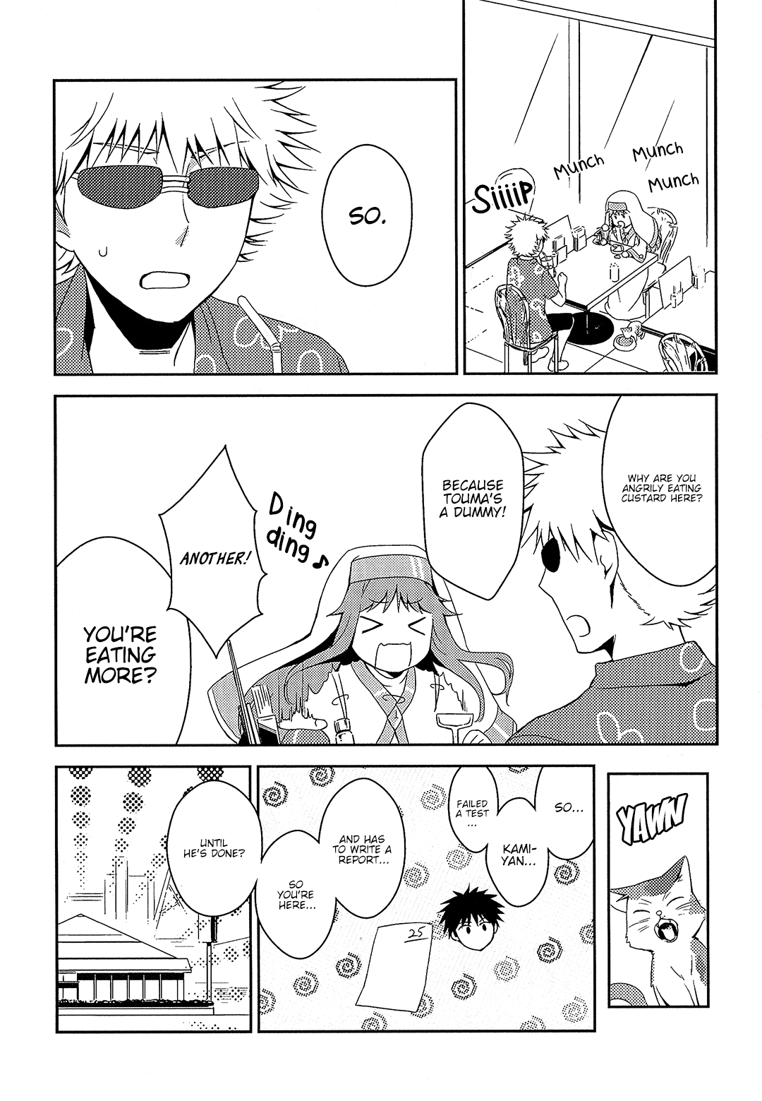 Koushiki Comic Anthology - Toaru Kagaku no Railgun featuring Toaru Majutsu no Index Chapter 4 page 3 - Chapter 4: Nun - Maid - Custard