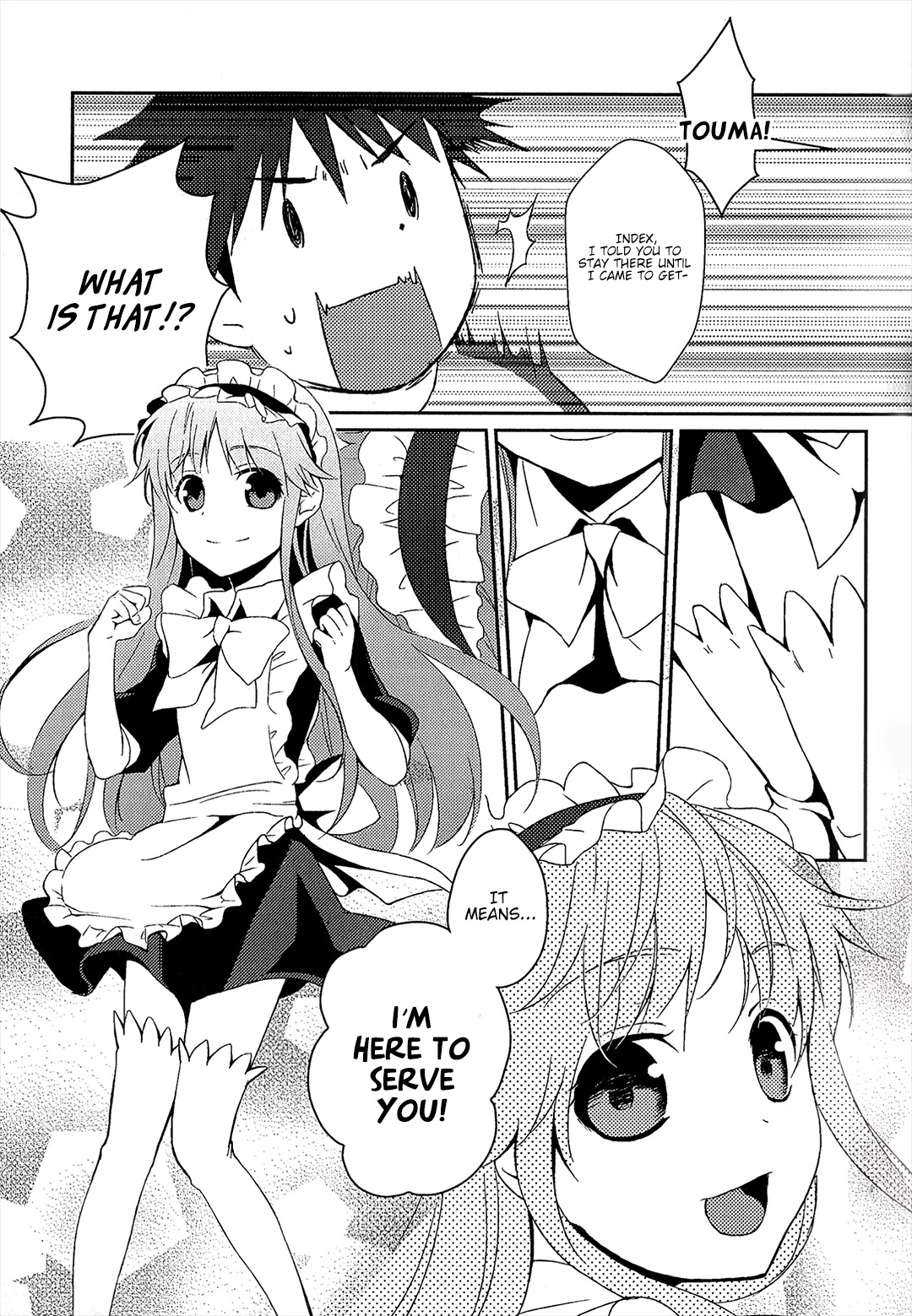 Koushiki Comic Anthology - Toaru Kagaku no Railgun featuring Toaru Majutsu no Index Chapter 4 page 6 - Chapter 4: Nun - Maid - Custard