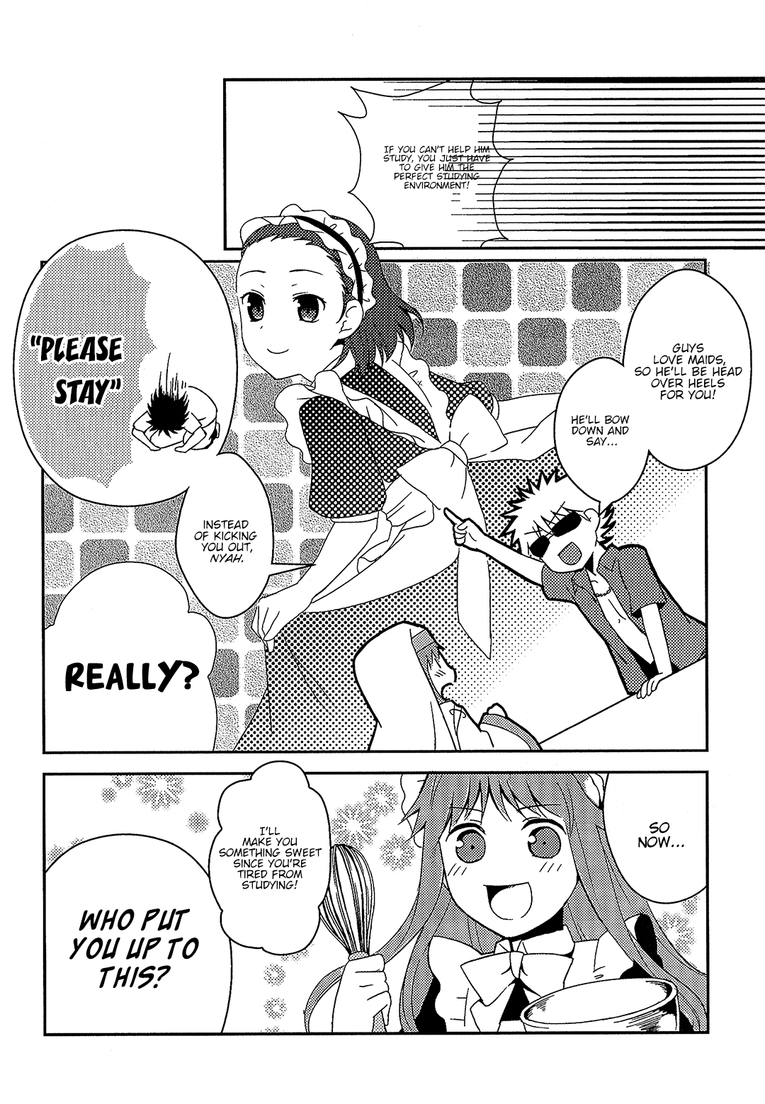 Koushiki Comic Anthology - Toaru Kagaku no Railgun featuring Toaru Majutsu no Index Chapter 4 page 7 - Chapter 4: Nun - Maid - Custard