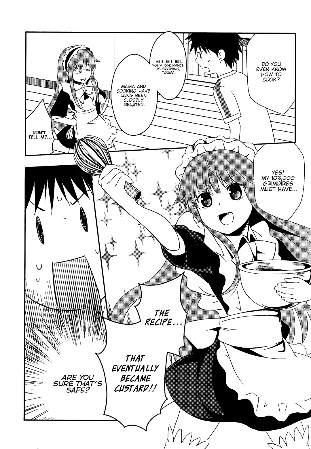 Koushiki Comic Anthology - Toaru Kagaku no Railgun featuring Toaru Majutsu no Index Chapter 4 page 8 - Chapter 4: Nun - Maid - Custard