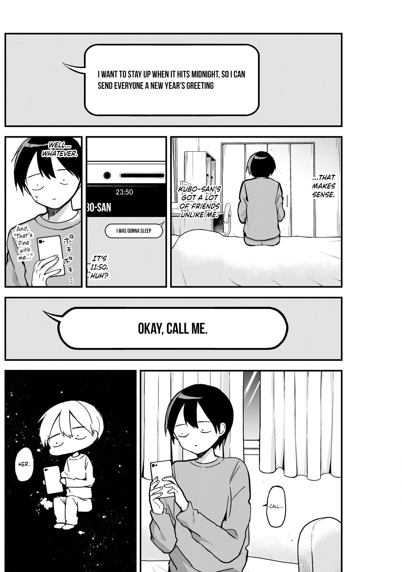 Kubo-san Doesn't Leave Me Be (a Mob) Chapter 11 page 4 - Chapter 11: The Passing Year and a Video Call
