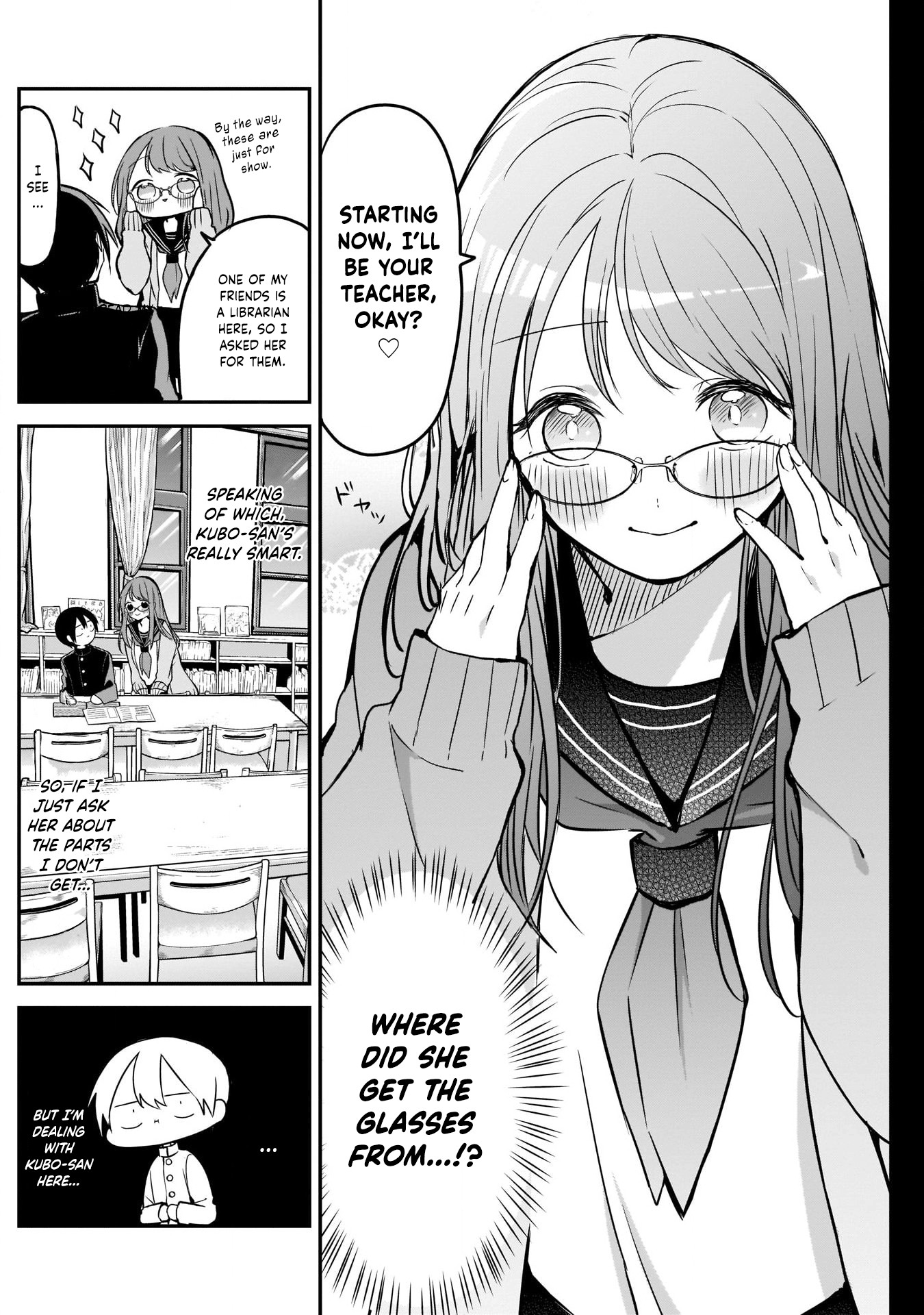 Kubo-san Doesn't Leave Me Be (a Mob) Chapter 20 page 6 - Chapter 20: Glasses and Test Studying