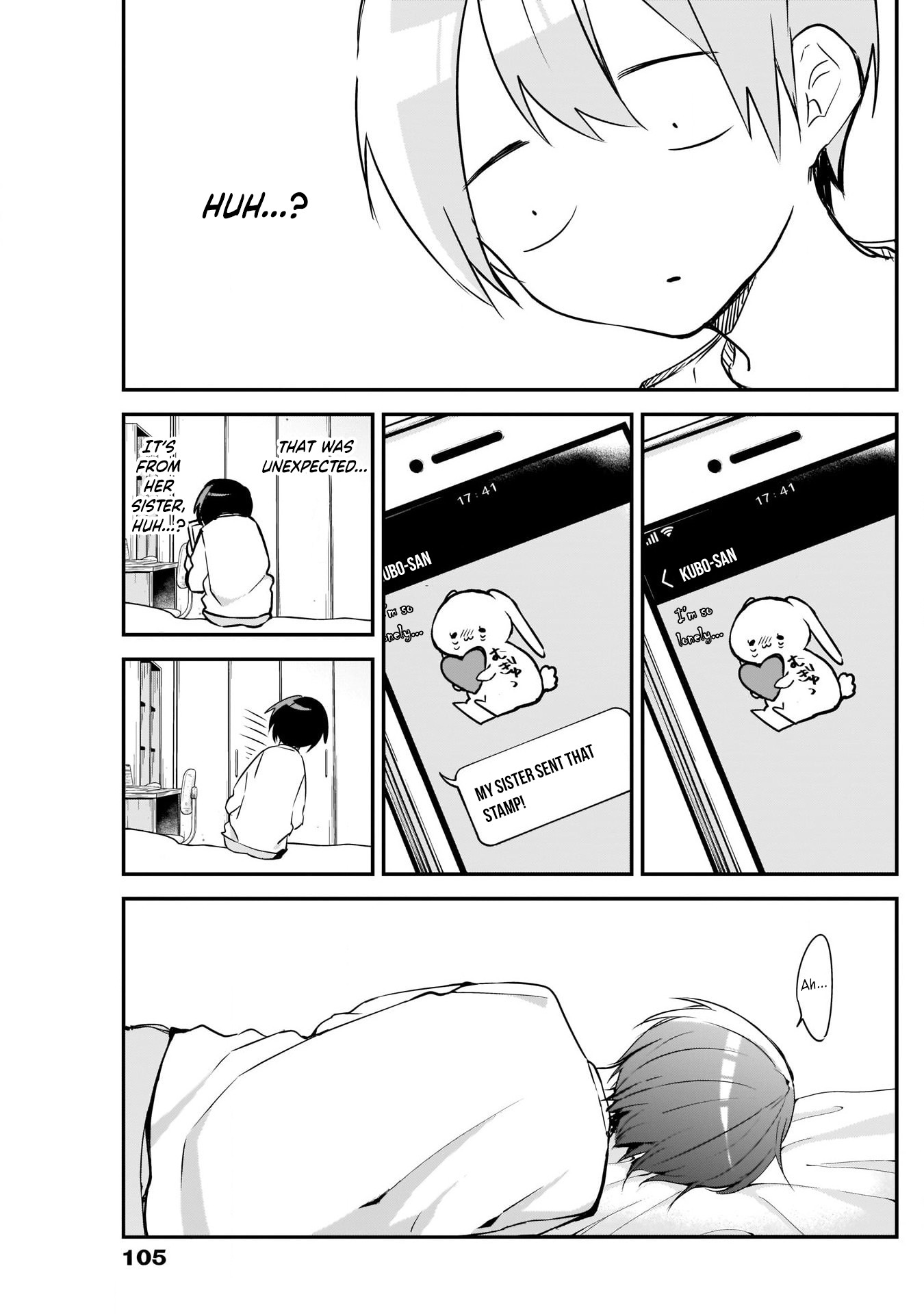 Kubo-san Doesn't Leave Me Be (a Mob) Chapter 21 page 11 - Chapter 21: Sickness Absence and Accidental Text