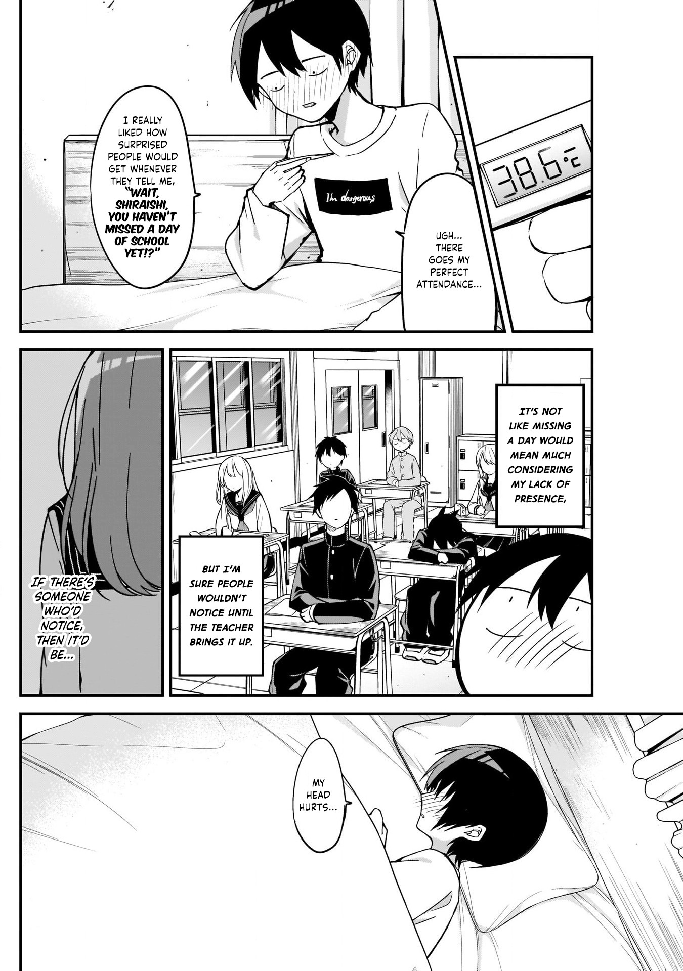 Kubo-san Doesn't Leave Me Be (a Mob) Chapter 21 page 2 - Chapter 21: Sickness Absence and Accidental Text