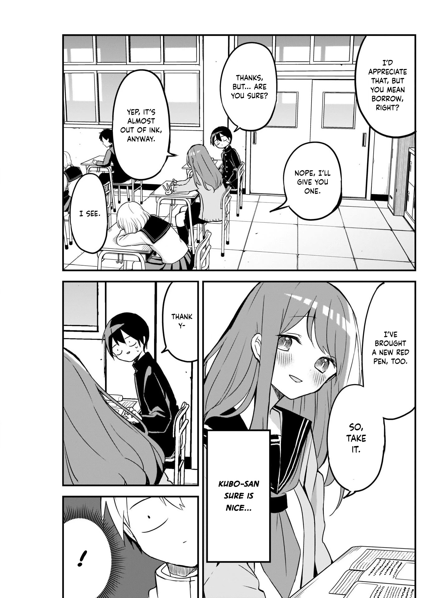 Kubo-san Doesn't Leave Me Be (a Mob) Chapter 26 page 7 - Chapter 26: Matching Red Pens
