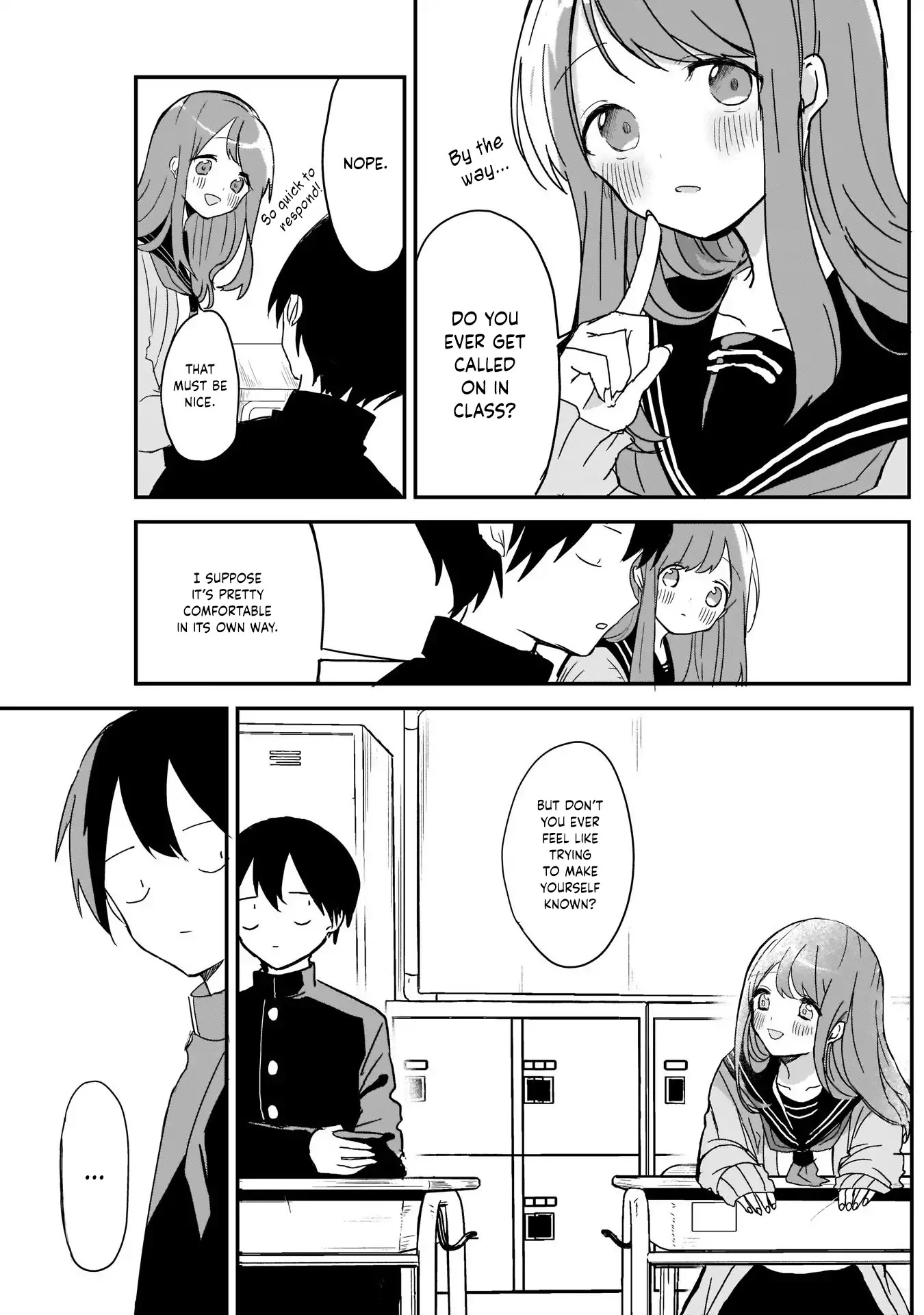 Kubo-san Doesn't Leave Me Be (a Mob) Chapter 3 page 4 - Chapter 3: The Right to Answer and a Busybody