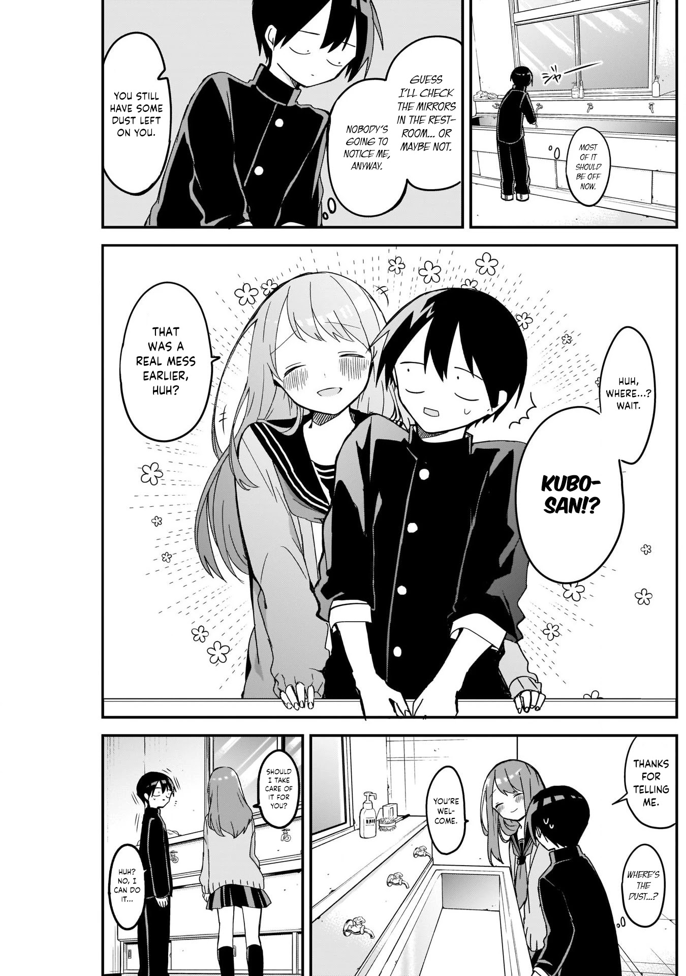 Kubo-san Doesn't Leave Me Be (a Mob) Chapter 36 page 3 - Chapter 36: Chalk Eraser and Favorite Hairstyle