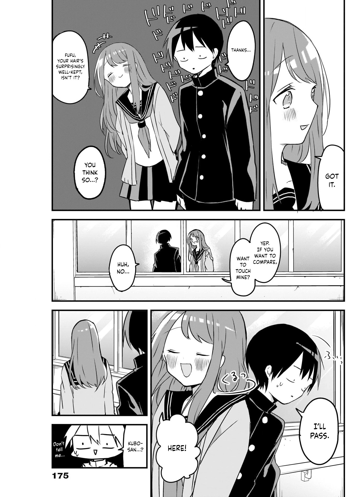 Kubo-san Doesn't Leave Me Be (a Mob) Chapter 36 page 5 - Chapter 36: Chalk Eraser and Favorite Hairstyle
