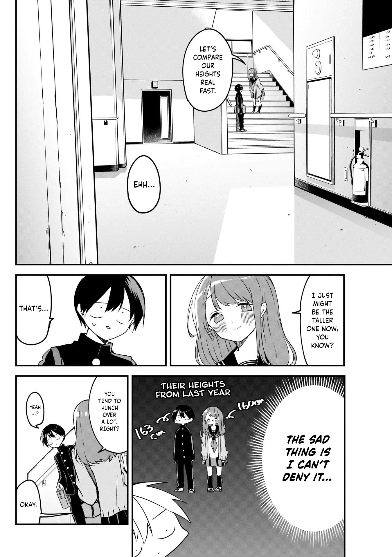 Kubo-san Doesn't Leave Me Be (a Mob) Chapter 38 page 4 - Chapter 38: Comparing Heights and Wall Slam