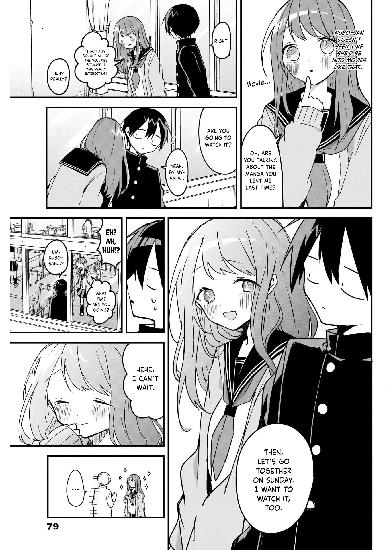 Kubo-san Doesn't Leave Me Be (a Mob) Chapter 40 page 3 - Chapter 40: Movie Adaptation and Crowded Trains