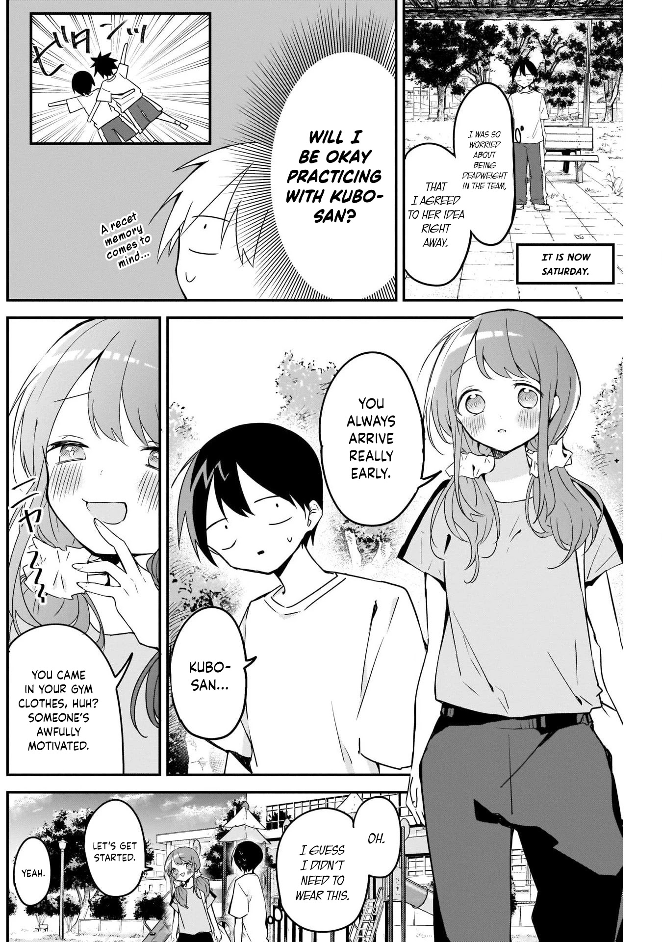 Kubo-san Doesn't Leave Me Be (a Mob) Chapter 55 page 4 - Chapter 55: Independent Practice and Three-Legs