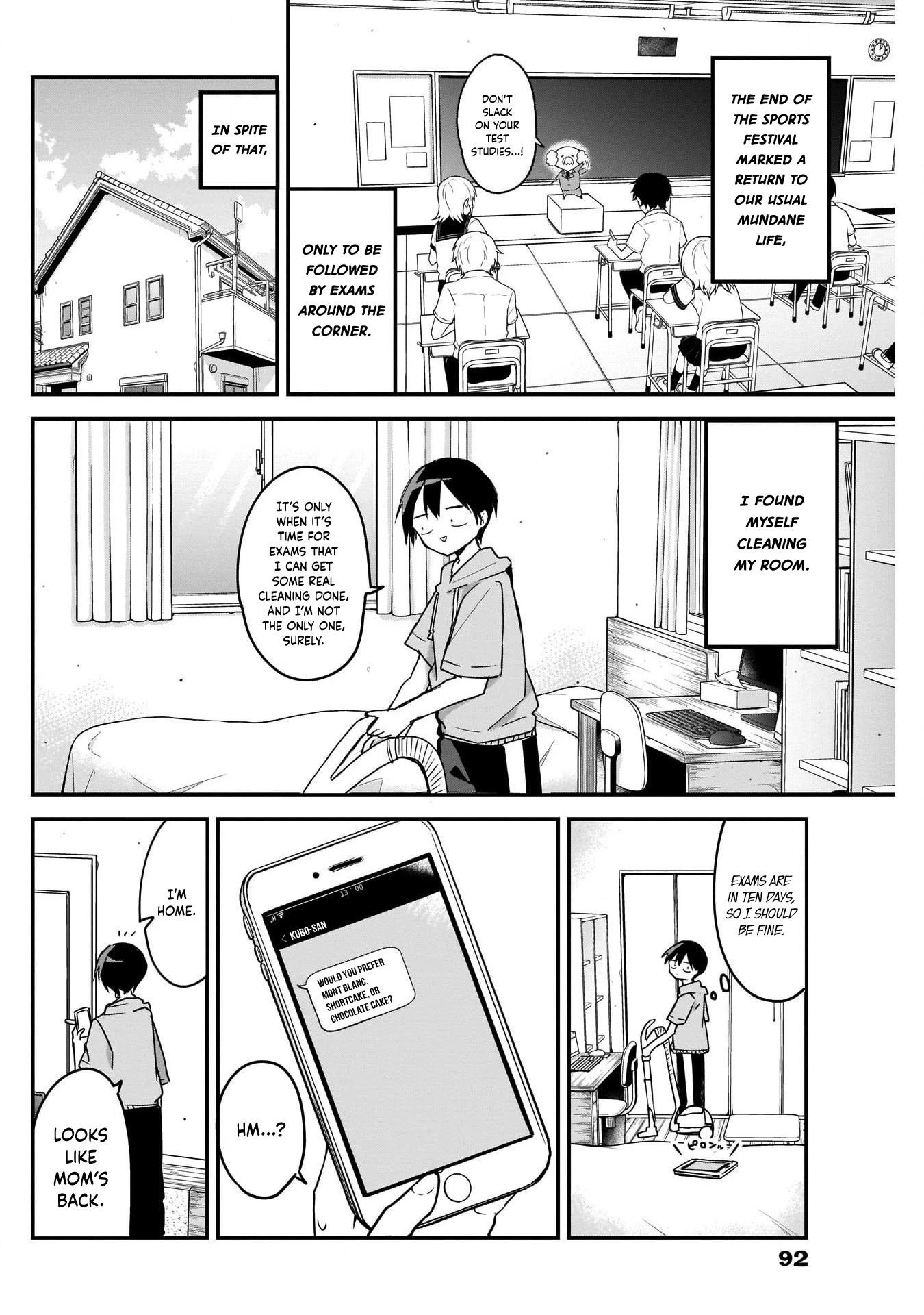 Kubo-san Doesn't Leave Me Be (a Mob) Chapter 59 page 2 - Chapter 59: Tests and Room Cleaning