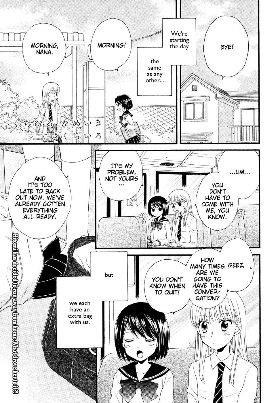 Kuchibiru Tameiki Sakurairo (II) Chapter 4 page 1 - Chapter 4: Running Away... For Real
