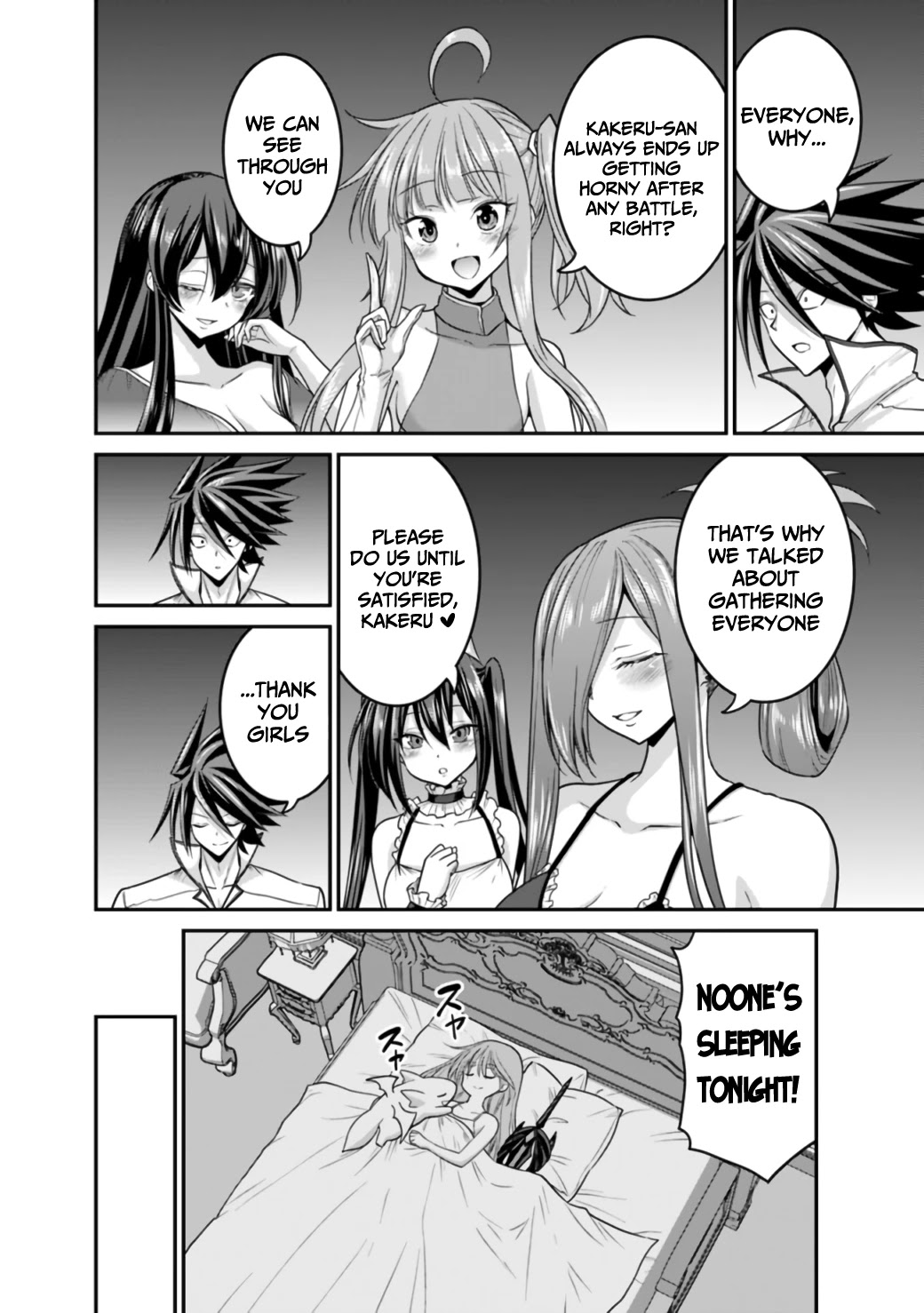 Kujibiki Tokushou Musou Harem-ken Chapter 27.1 page 14 - Chapter 27.1 - 27.2: To my beloved ones...We'll keep overcoming any hardships ♥