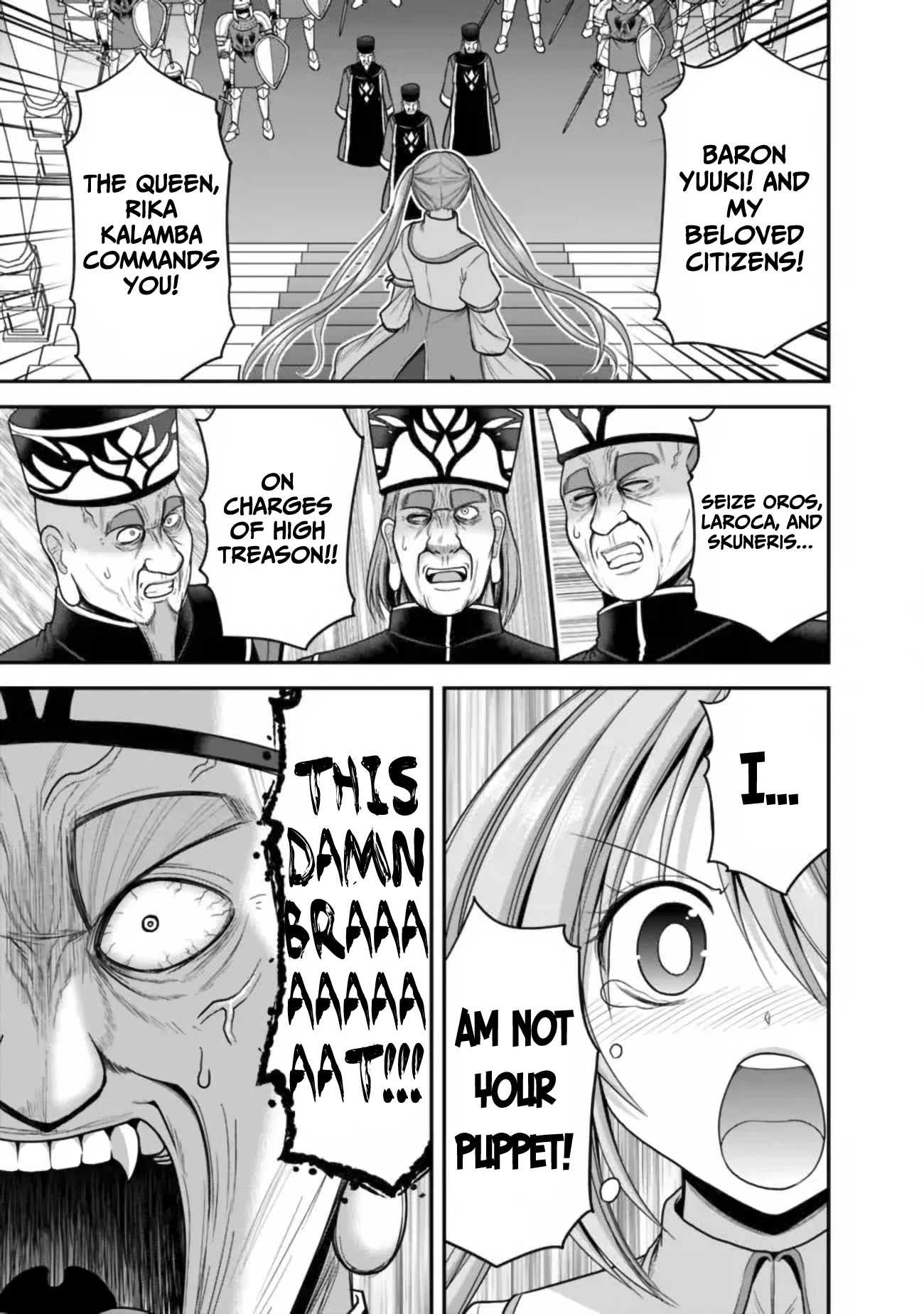 Kujibiki Tokushou Musou Harem-ken Chapter 31.1 page 14 - Chapter 31.1 - 31.2: The mercy of the young queen! The 5th baron's Iron fist of wrath!