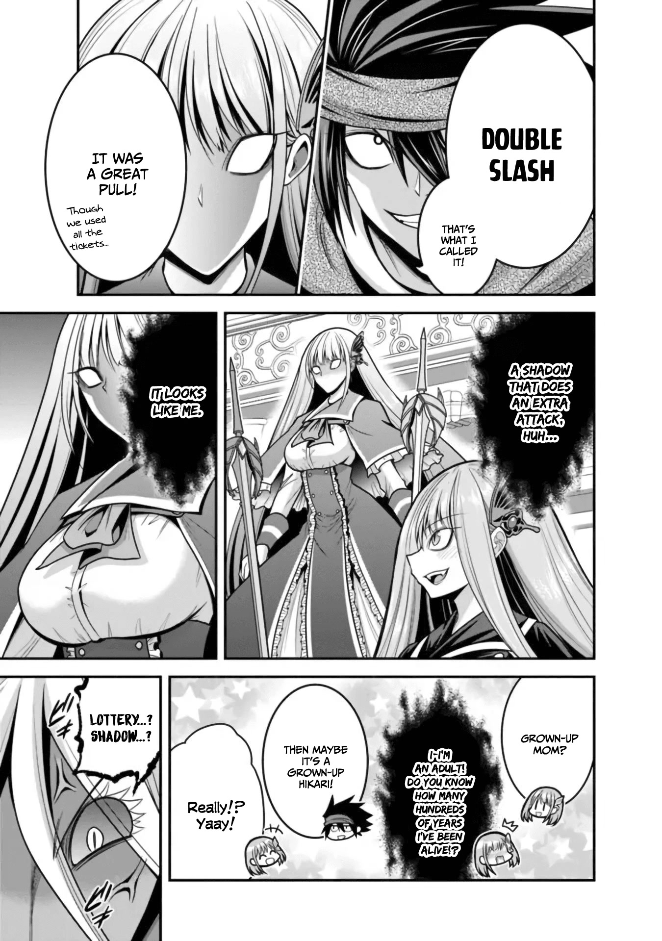 Kujibiki Tokushou Musou Harem-ken Chapter 35 page 10 - Chapter 35: Mysterious power! A double slash and a purifying spell!