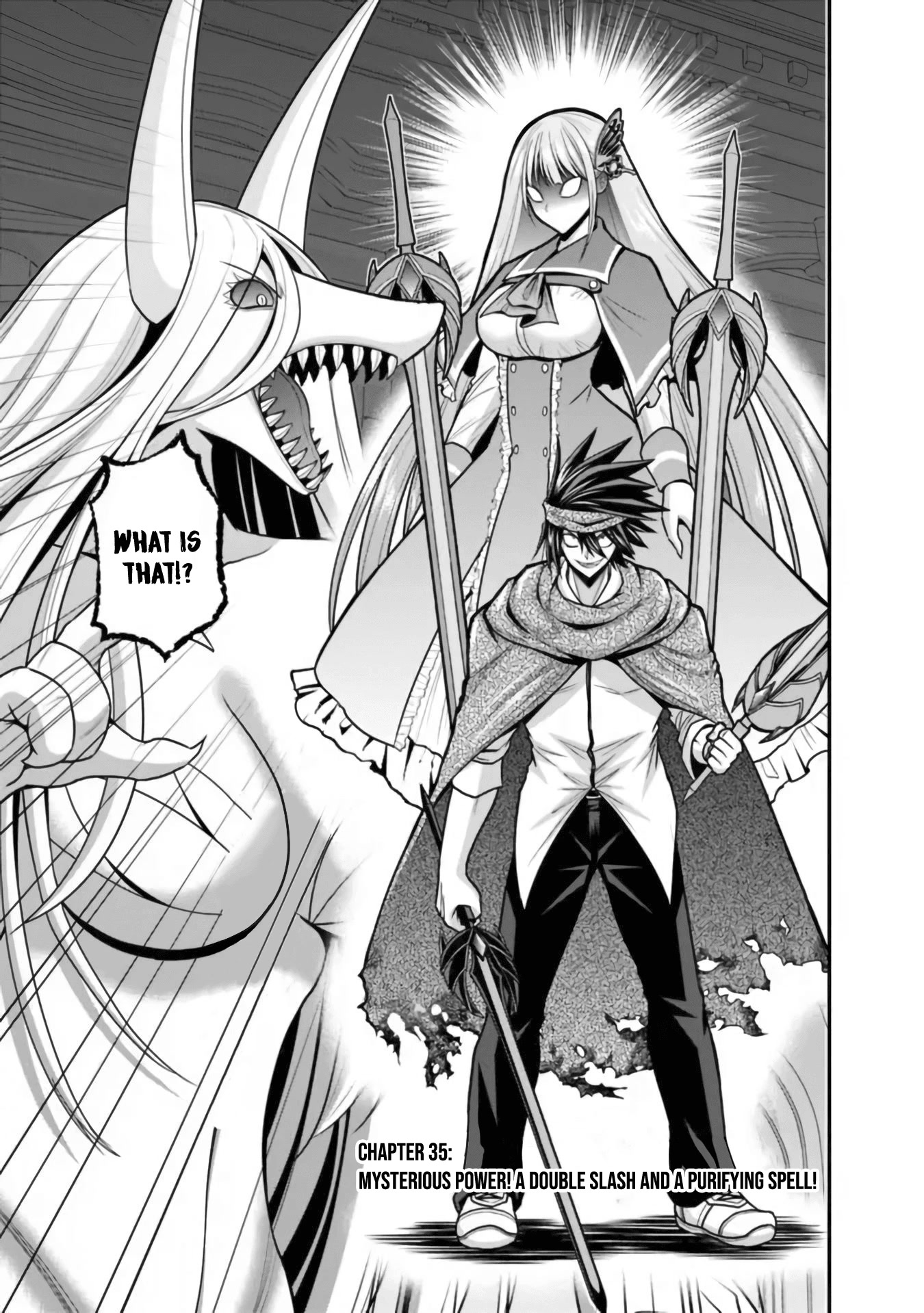 Kujibiki Tokushou Musou Harem-ken Chapter 35 page 2 - Chapter 35: Mysterious power! A double slash and a purifying spell!