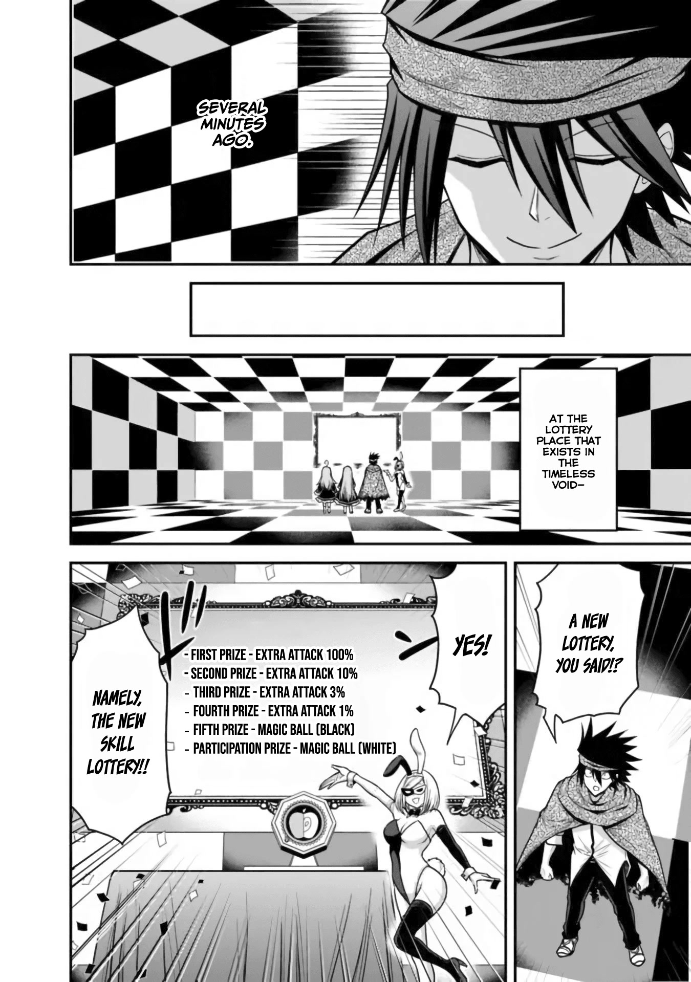Kujibiki Tokushou Musou Harem-ken Chapter 35 page 3 - Chapter 35: Mysterious power! A double slash and a purifying spell!