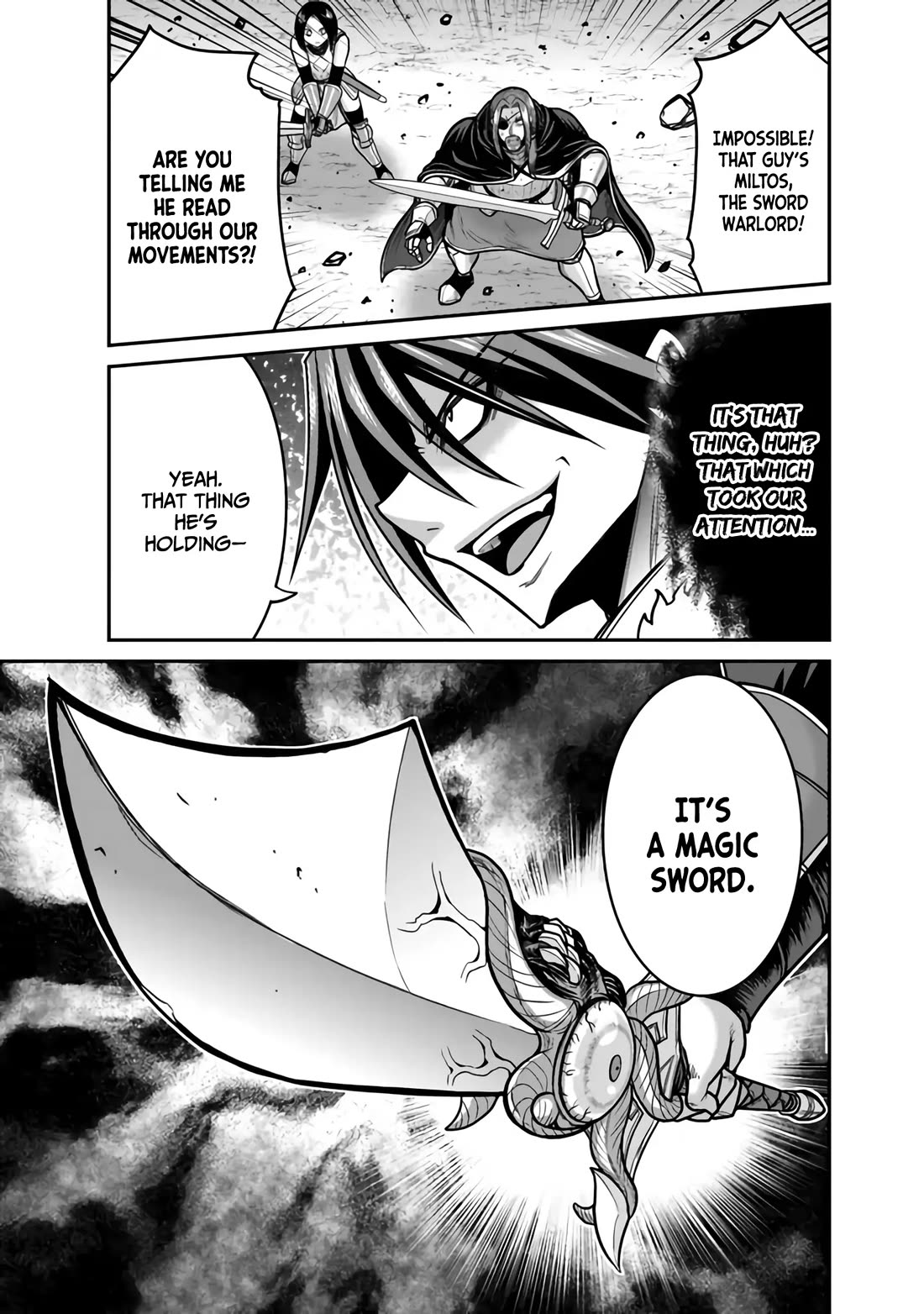 Kujibiki Tokushou Musou Harem-ken Chapter 46 page 12 - Chapter 46: The Mighty Wielder of the Magic Sword, The Sword Warlord Miltos Attacks!